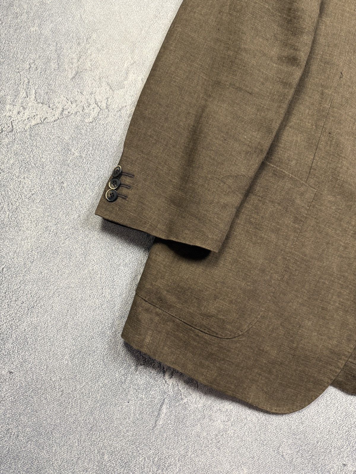 Lardini Size 54 Regular Brown Linen Double Breasted Luxury Suit Size 54R - 5 Thumbnail