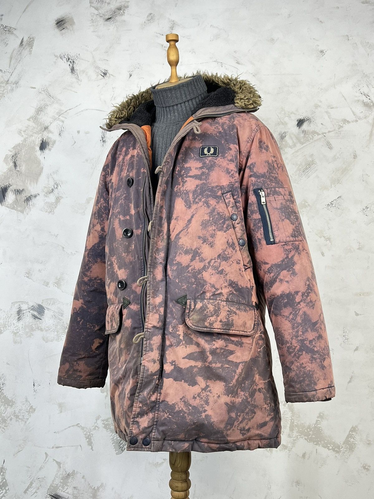 Fred Perry Fred Perry Custom Down Snorkel Parka Hooded Jacket Size M-L Size US M / EU 48-50 / 2 - 2 Thumbnail