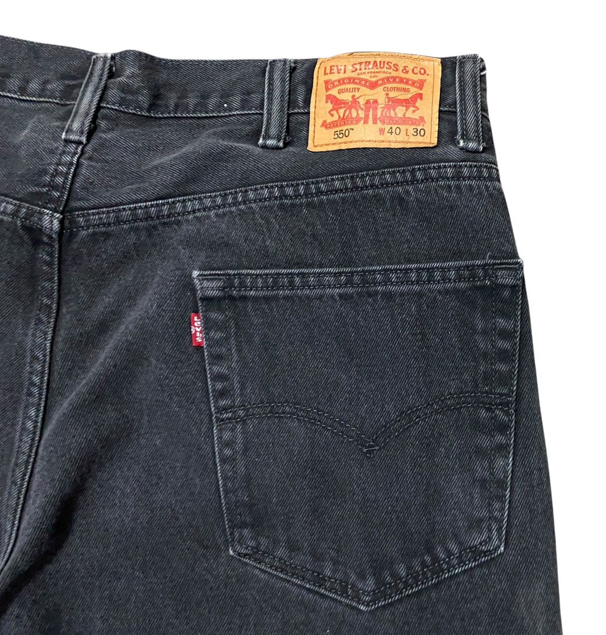 Levi's Rare Design Vintage Levis Super Black Lot 550 Jeans 2000s Size US 37 - 5 Thumbnail