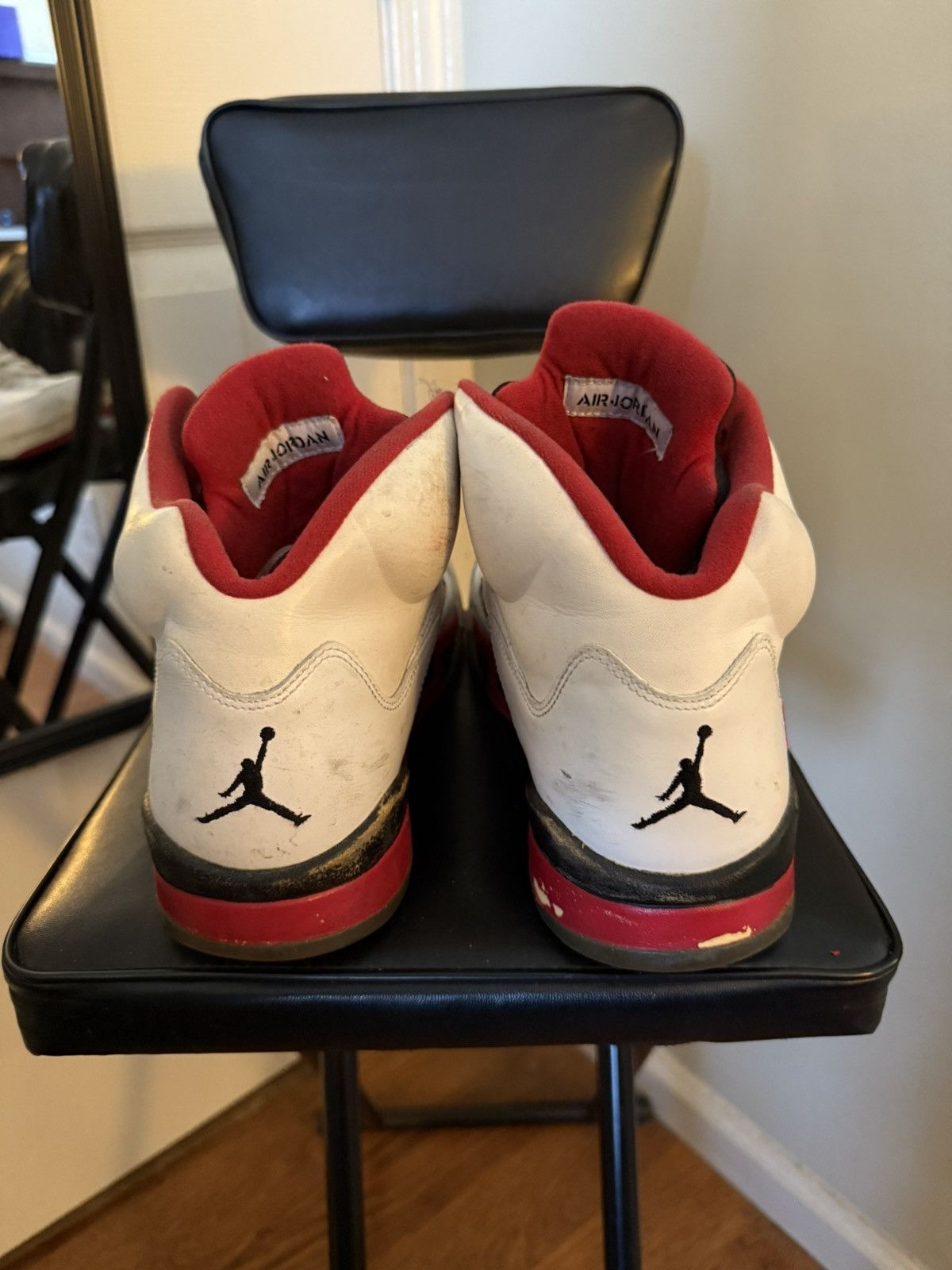 Jordan Brand × Nike Jordan 5 Retro Fire Red Black Tongue (2013) Size US 10.5 / EU 43-44 - 7 Thumbnail