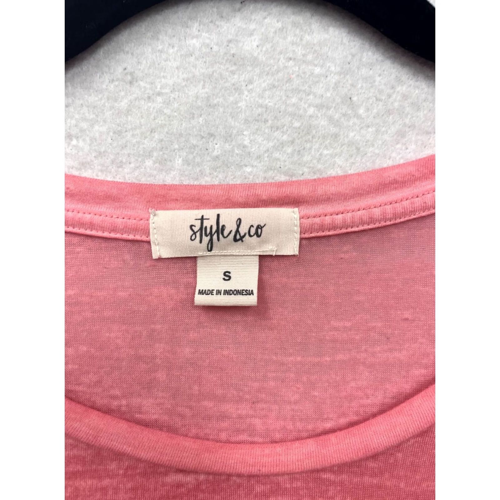 Style & Co Style & Co Shirt Womens S Pink Short Sleeve Sheer Pocket Size S / US 4 / IT 40 - 3 Thumbnail