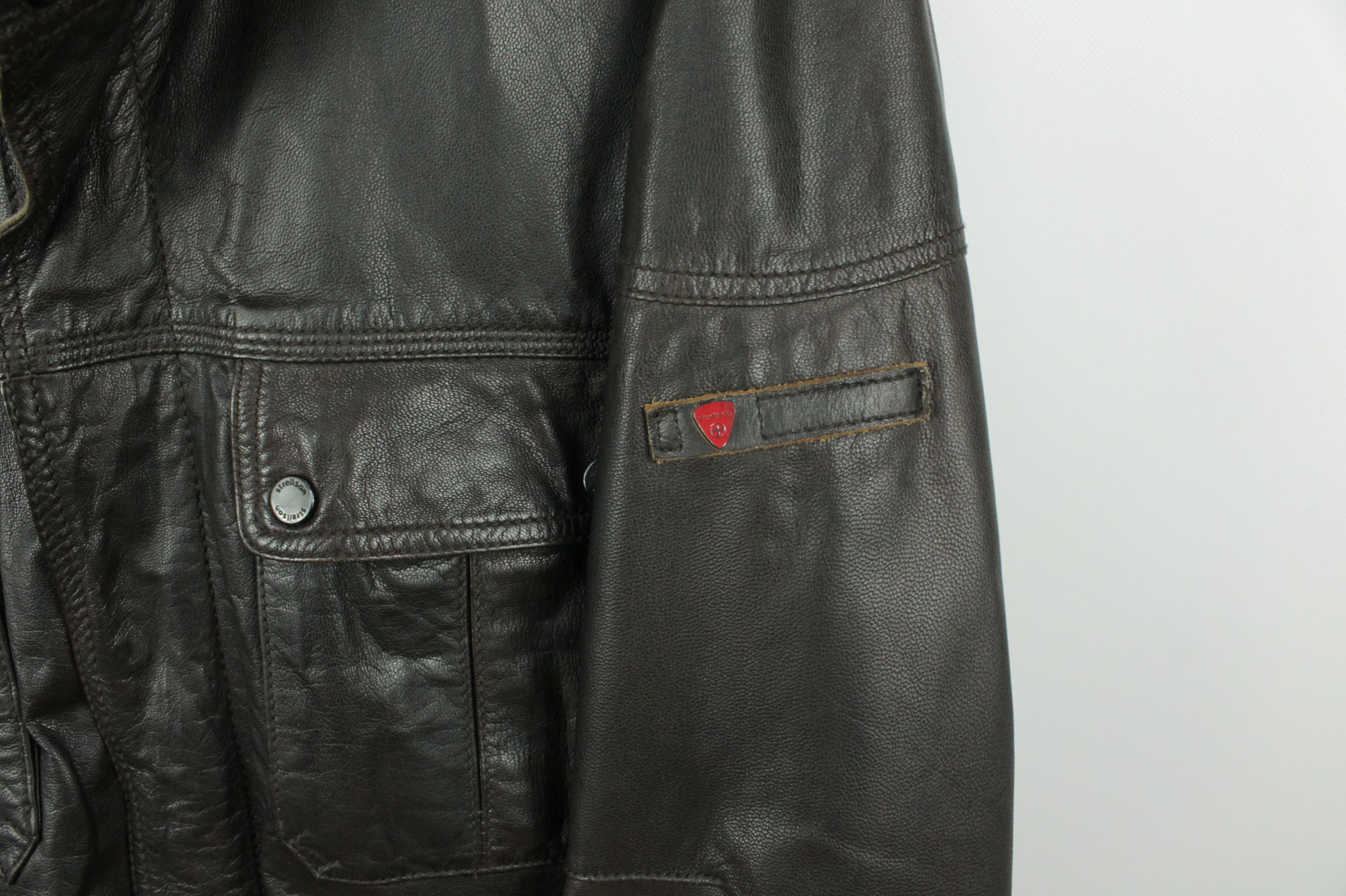 Strellson Strellson Fleetwood Brown Leather Multipocket Jacket Men's Size US XXL / EU 58 / 5 - 4 Thumbnail