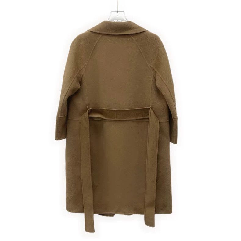 Max Mara Max Mara Dark Brown Sheepwool Lapel Belt Coat Jacket Size XS / US 0-2 / IT 36-38 - 2 Thumbnail