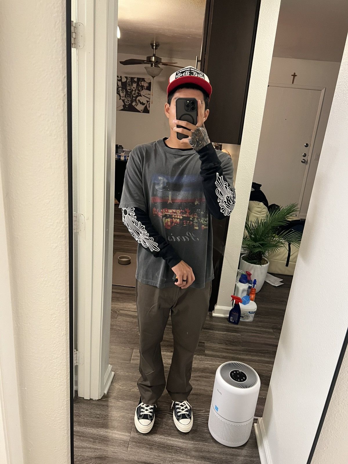 Chrome Hearts Chrome Hearts Floral Horseshoe Thermal Longsleeve Size US L / EU 52-54 / 3 - 13 Thumbnail