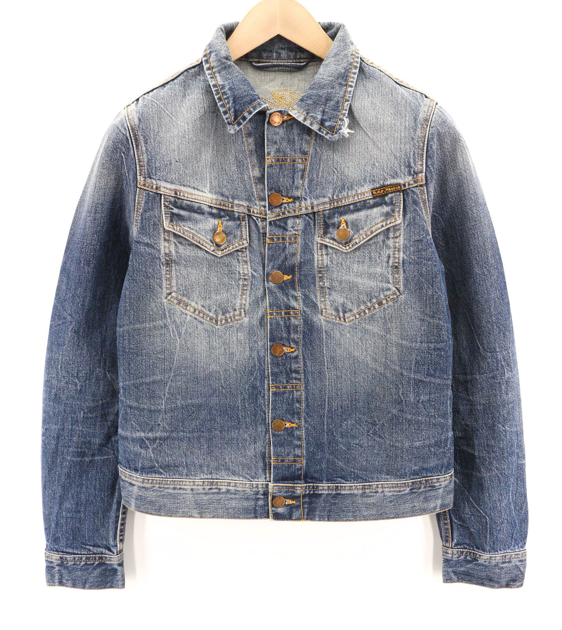 Nudie Jeans CONNY LIGHT VINTAGE S Cotton Denim Washed Jacket 80805 Size US S / EU 44-46 / 1 - 1 Thumbnail