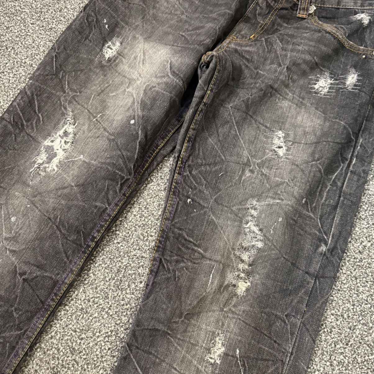 Le Grande Bleu (L.G.B.) 🔥🇯🇵 Y2K Archive Flared Glitter Paint Splatter Nylous Denim Size US 32 / EU 48 - 4 Thumbnail