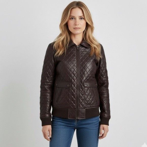 Corpus Corpus Black Lambskin Quilted Leather Bomber Jacket - Small Size S / US 4 / IT 40 - 1 Thumbnail