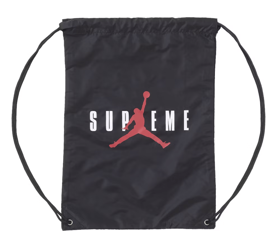 Supreme NWT Supreme x Jordan Drawstring Bag - Black Size ONE SIZE - 1 Thumbnail