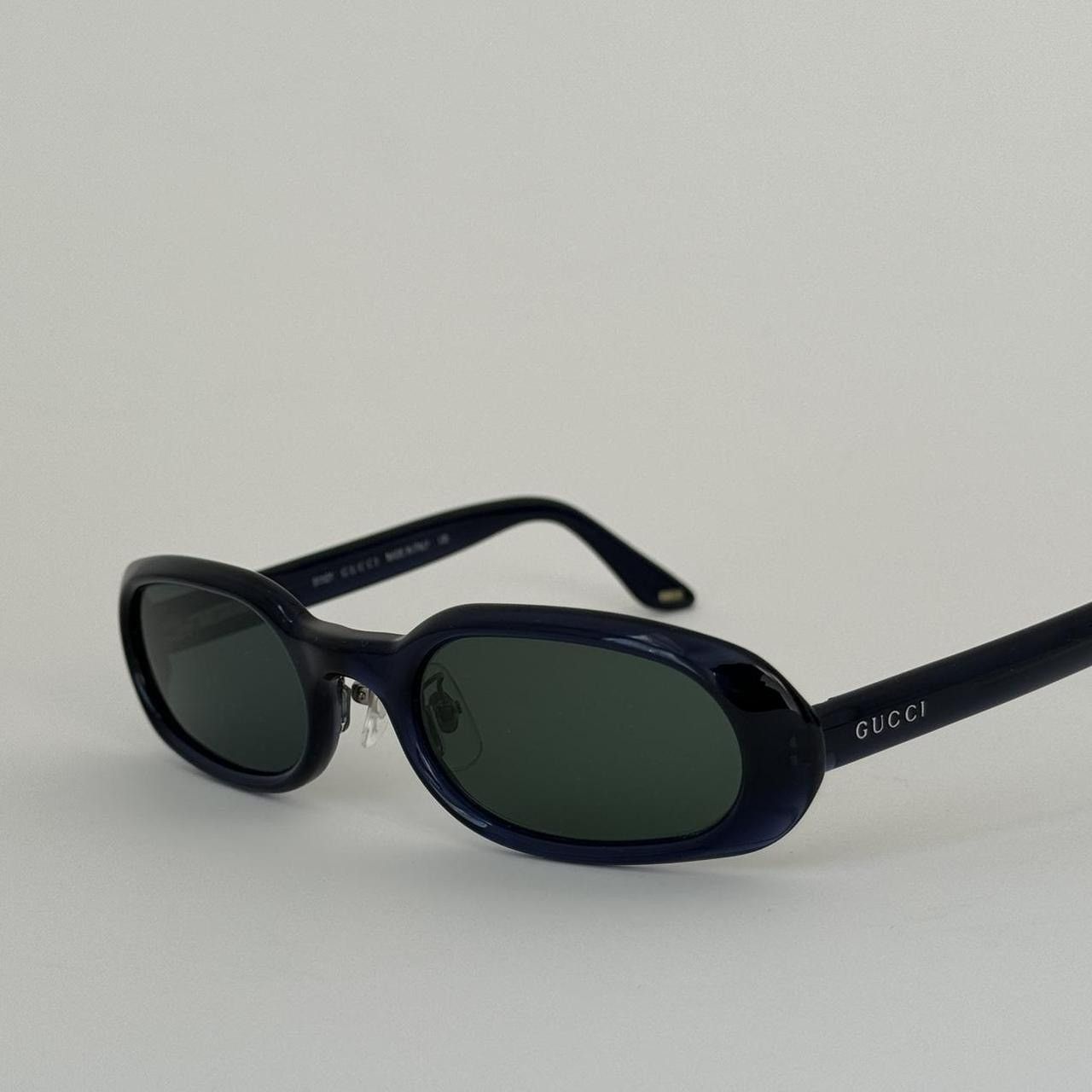 image of Gucci GG 1157/s Oval Sunglasses in Dark Blue, Women's