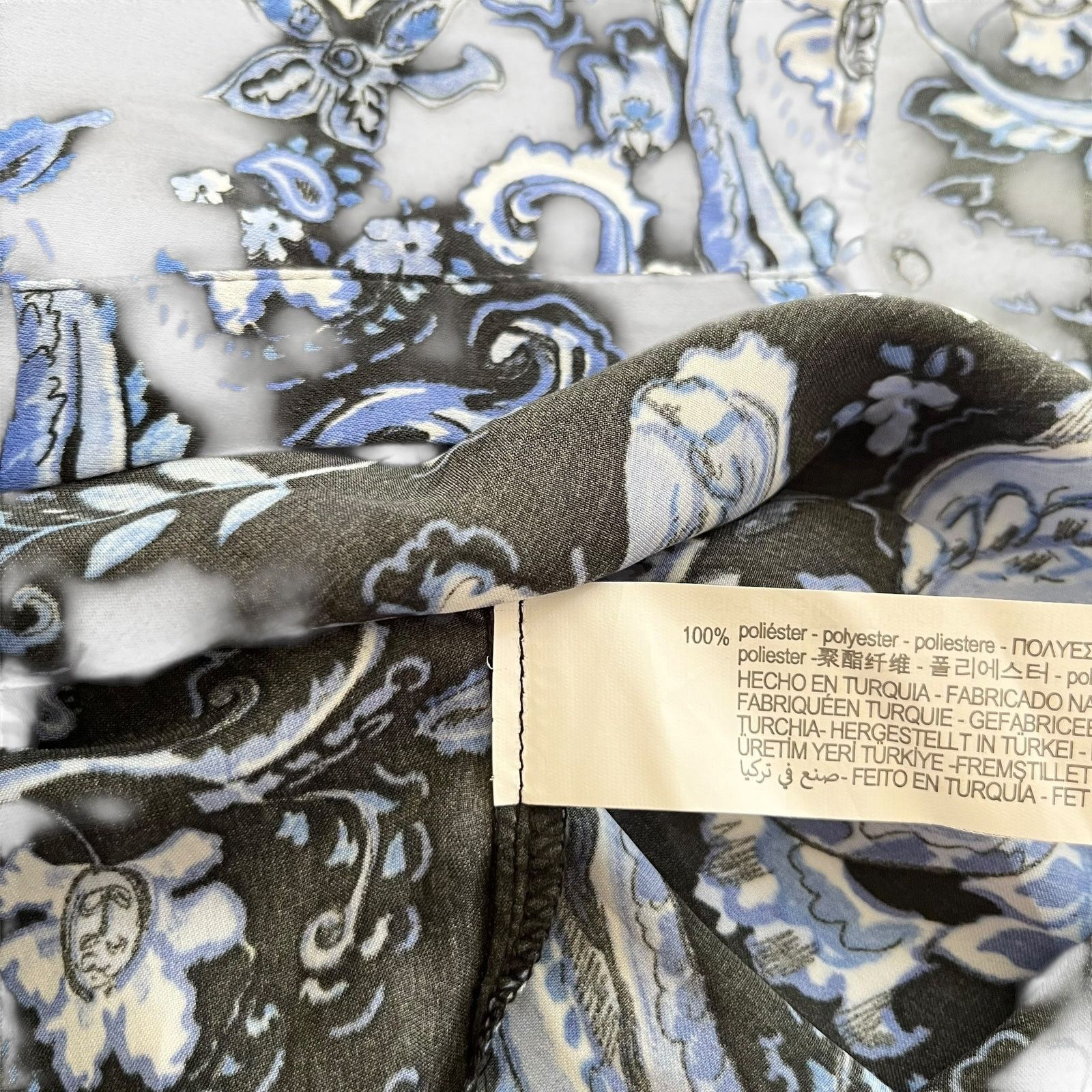 Zara ZARA Blue Black Printed Flounced Shirt Dress M Mini Belted Size M / US 6-8 / IT 42-44 - 11 Thumbnail