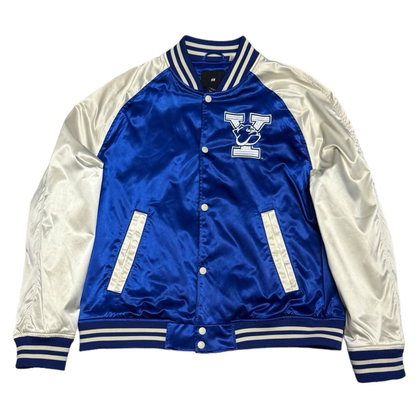 NCAA YALE x H&M Collab University College Satin Puffer Jacket Size US L / EU 52-54 / 3 - 1 Thumbnail