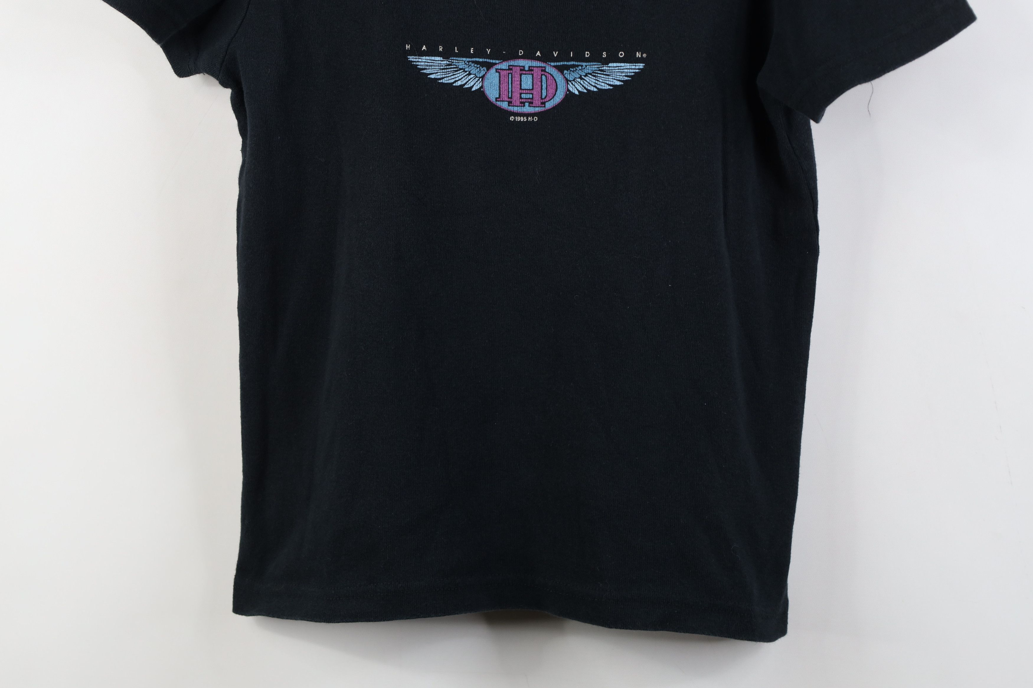 Harley Davidson Vintage 90s Harley Davidson Ribbed Knit T-Shirt Black USA Size L / US 10 / IT 46 - 3 Thumbnail
