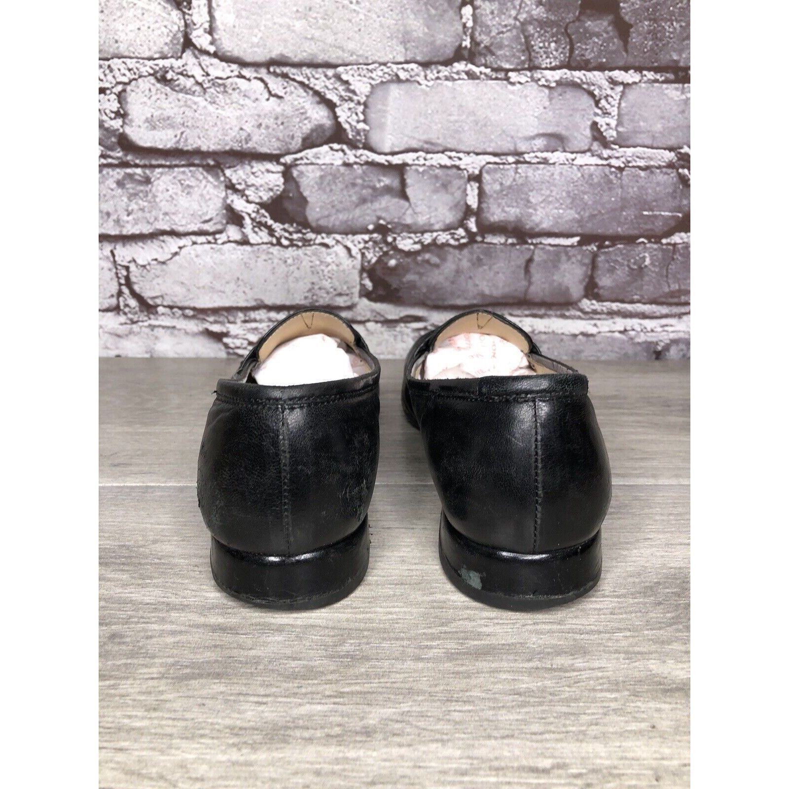 Salvatore Ferragamo Salvatore Ferragamo Black Leather Logo Slip On Loafer Shoes Size US 6 / IT 36 - 4 Thumbnail