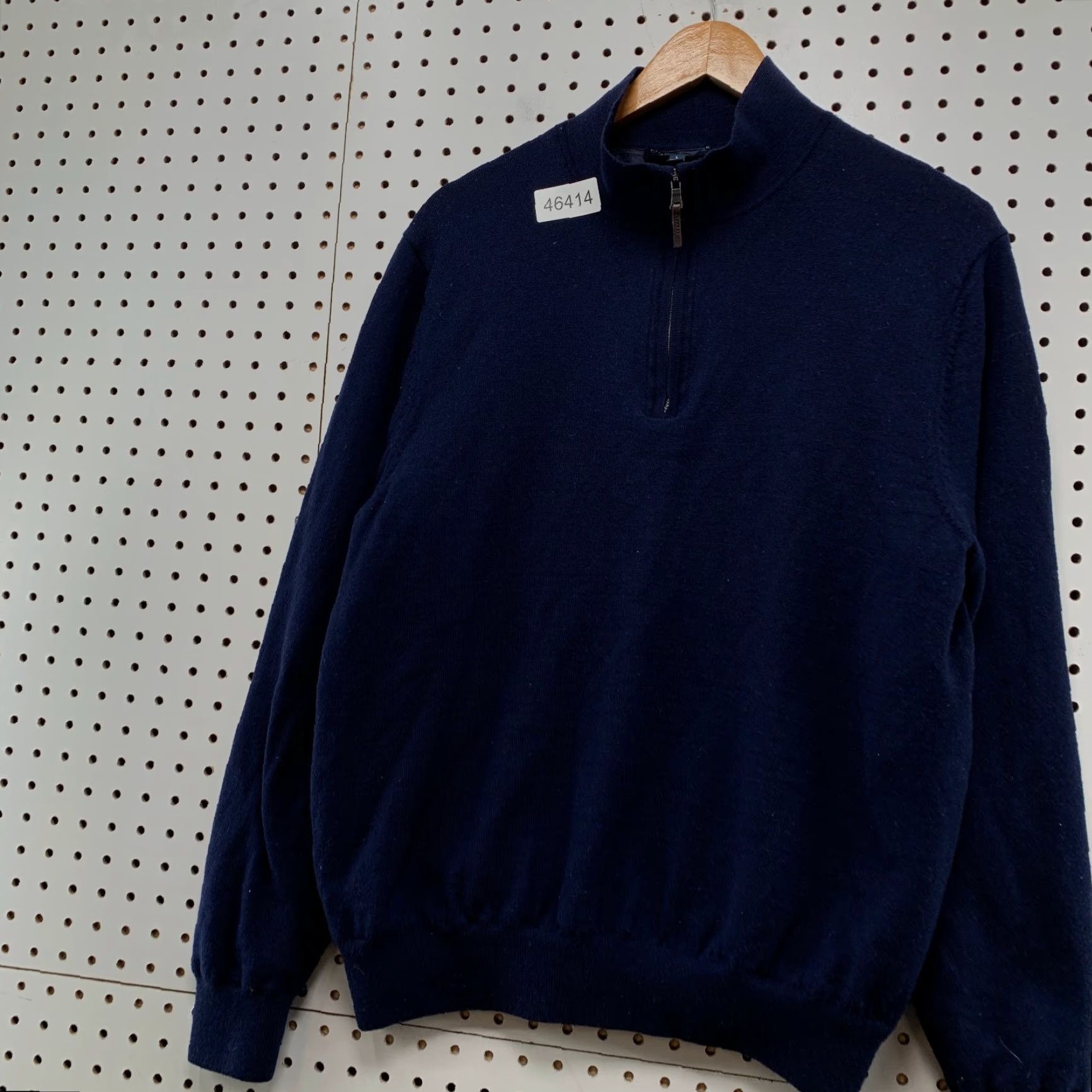 Vintage Fairway & Greene Sweater Mens Large Blue 100% Merino Wool Knit Mock Neck Pullover Winter Casual Golf MENS Size US L / EU 52-54 / 3 - 6 Thumbnail