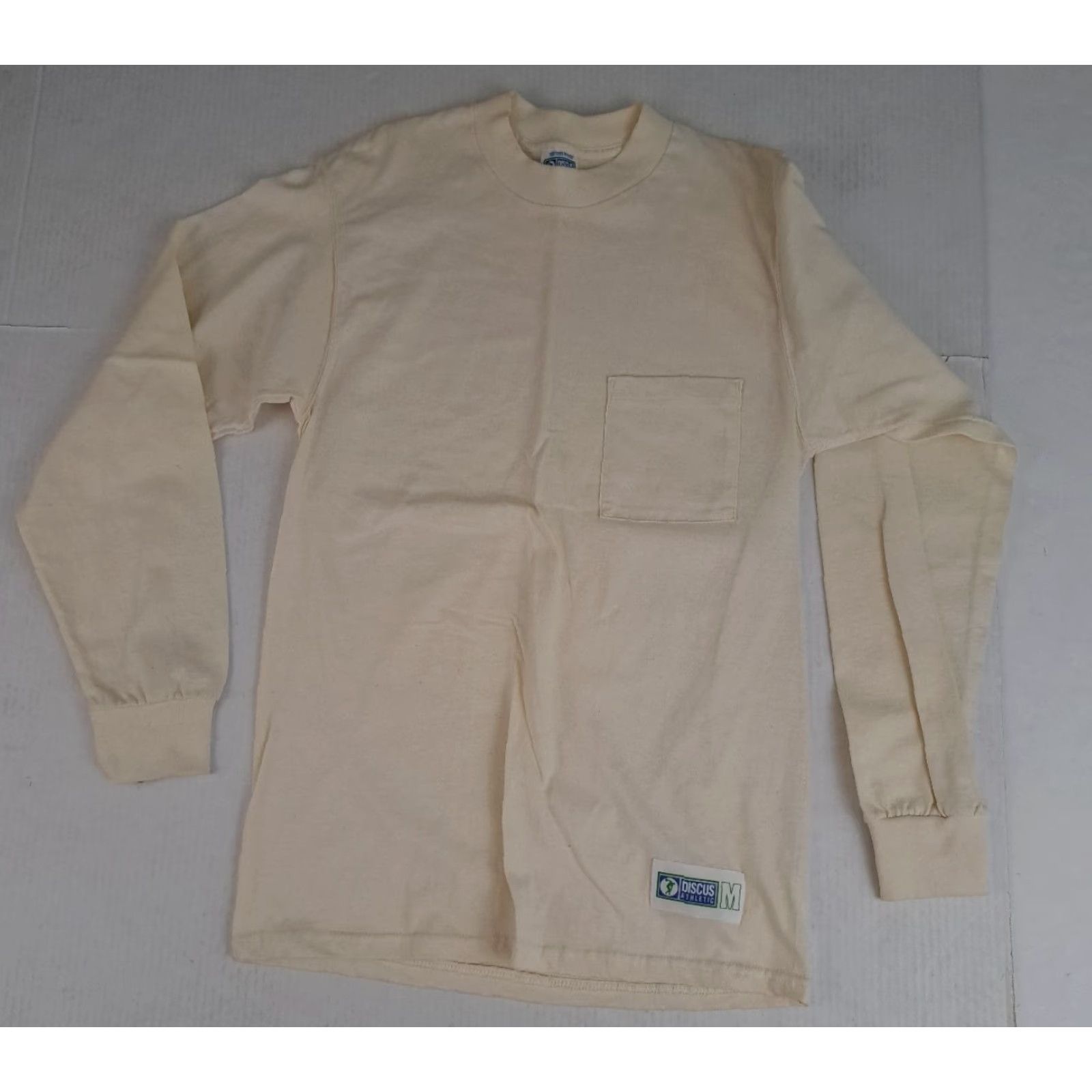 Vintage VINTAGE Ivory Long Sleeve T-Shirt Disus Discus Athletic USA Made Men M Ivory Size US M / EU 48-50 / 2 - 2 Thumbnail