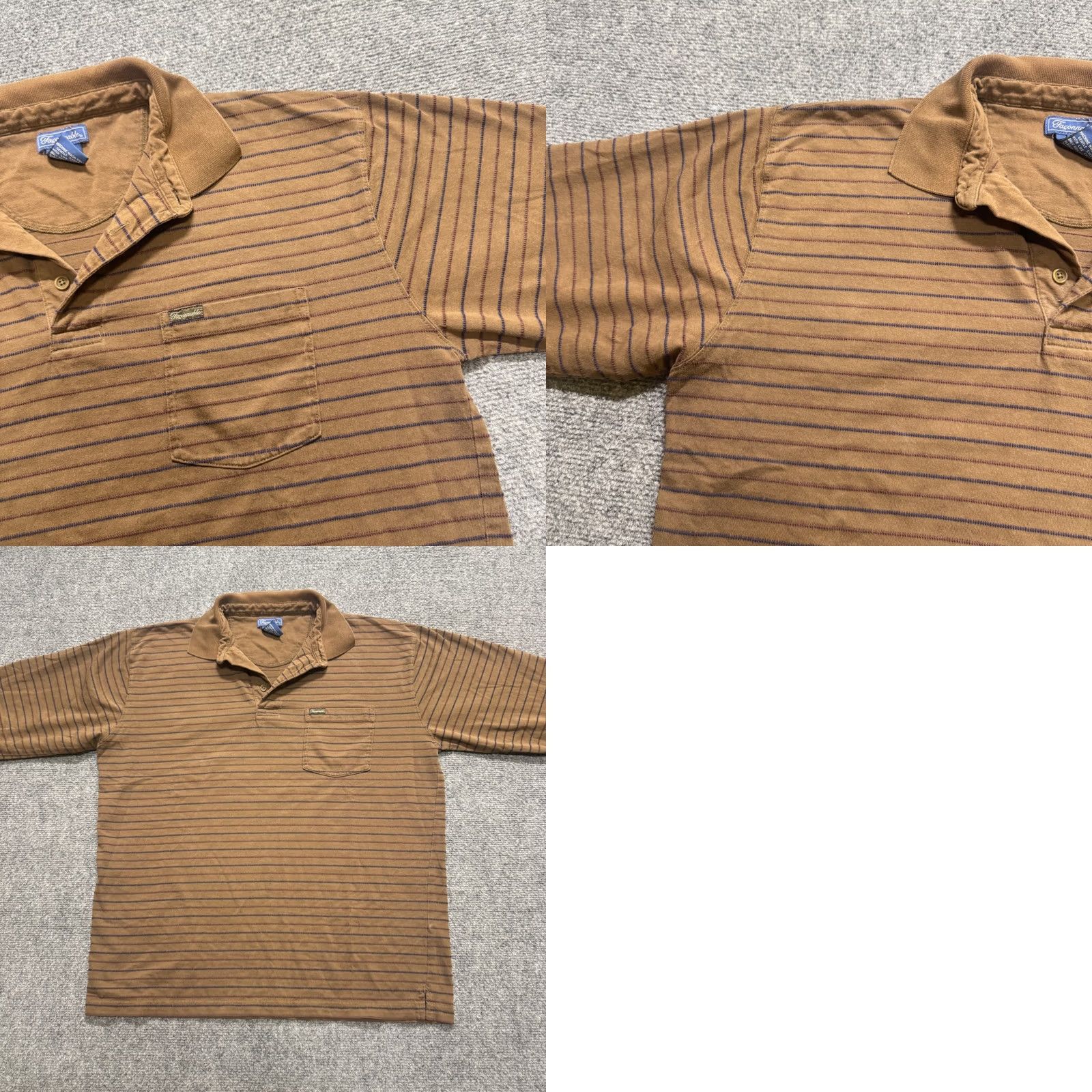 Faconnable VINTAGE Faconnable Collared Shirt Mens S Brown Striped 90s Y2K Mens S Brown Striped Shirt Size US S / EU 44-46 / 1 - 8 Thumbnail