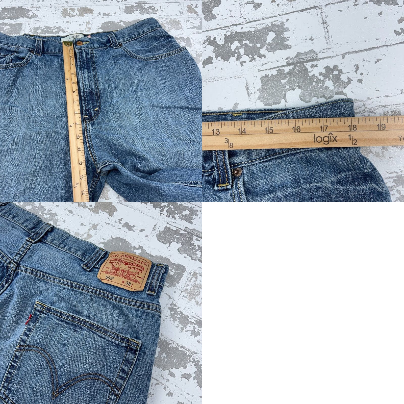 Levi's VINTAGE Levi's 569 Shorts Mens 38 Loose Baggy Fit Medium Wash Denim Bermuda Jeans Y2K 90s Classic Mens Size US 38 / EU 54 - 8 Thumbnail