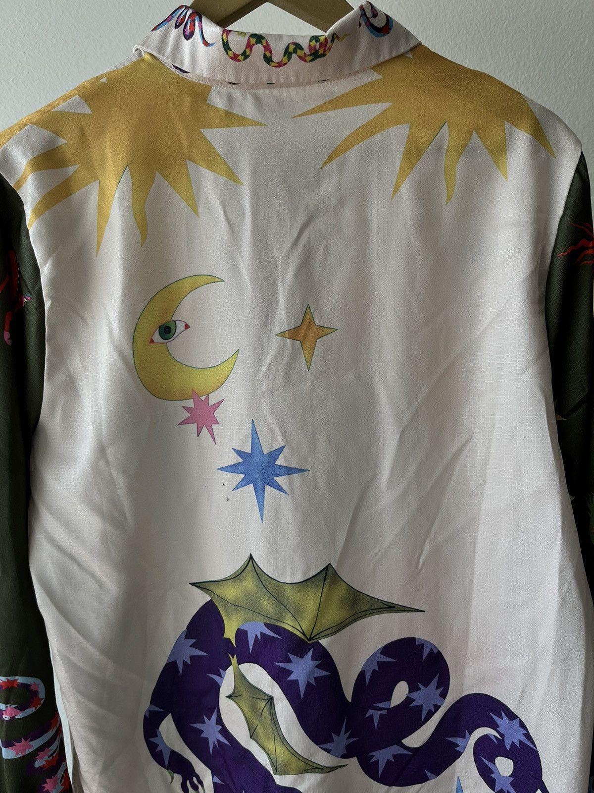 Designer Days Of Heaven Print Shirt Button Up Large Size L / US 10 / IT 46 - 9 Thumbnail