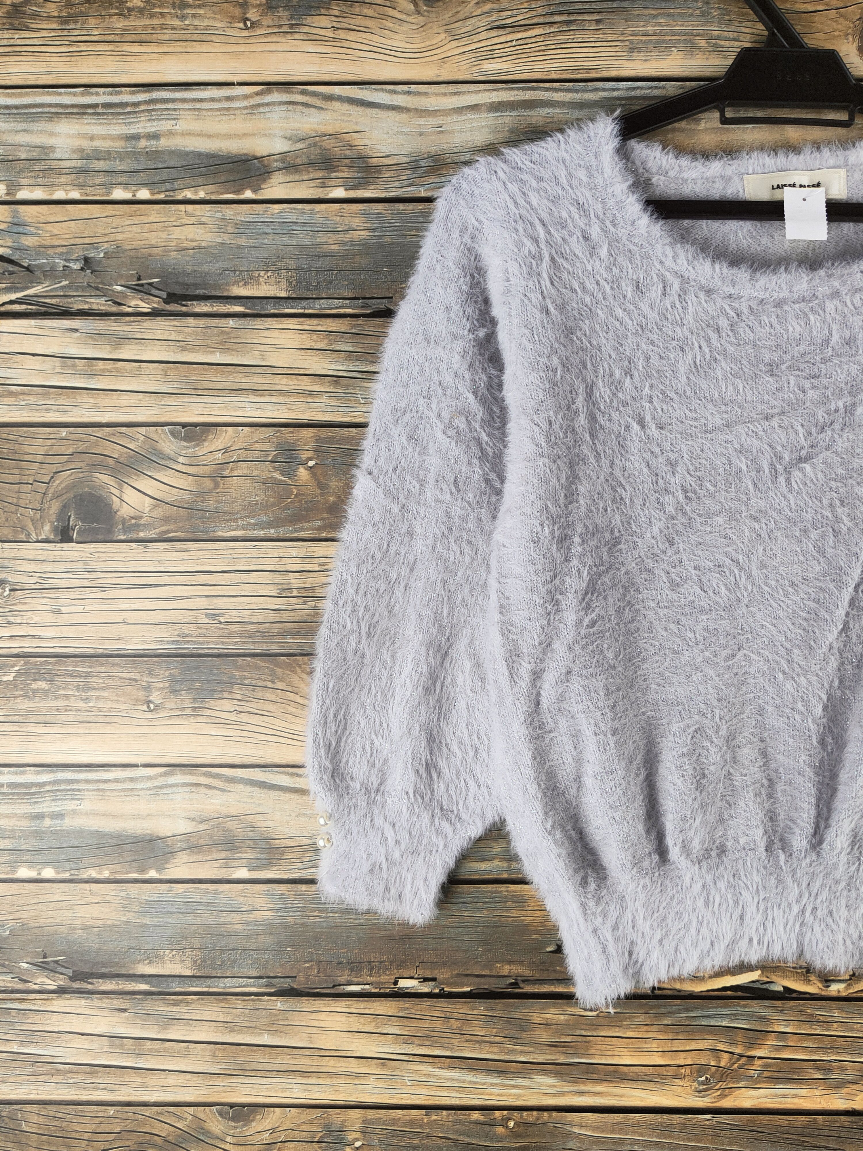 Japanese Brand DL Laisse Passe Gray Fur Mohair Knitwear #46-981 Size XS / US 0-2 / IT 36-38 - 3 Thumbnail