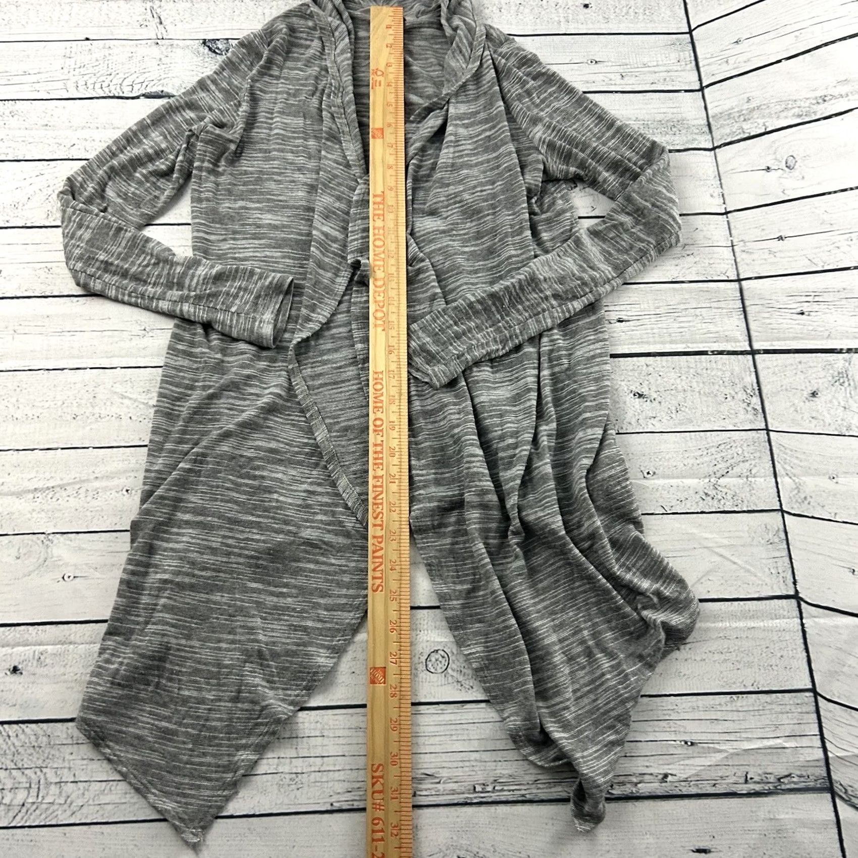 Athleta Athleta Striped Lightweight Open Cardigan Sweater Women's XS Gray Size XS / US 0-2 / IT 36-38 - 2 Thumbnail