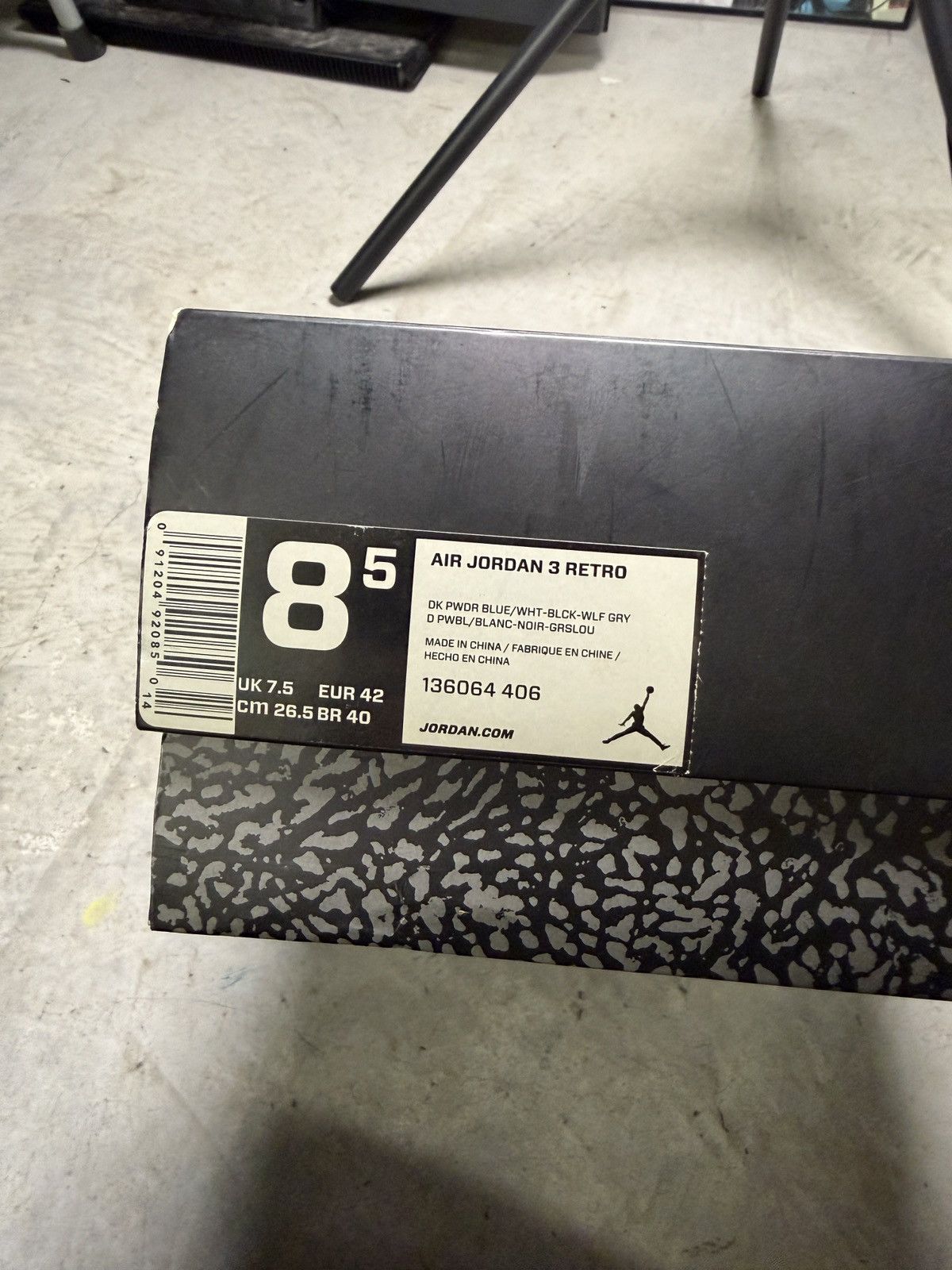 Nike Jordan Air Jordan 3 Retro Powder Blue Men’s Mid Top Sneaker Size US 8.5 / EU 41-42 - 10 Thumbnail