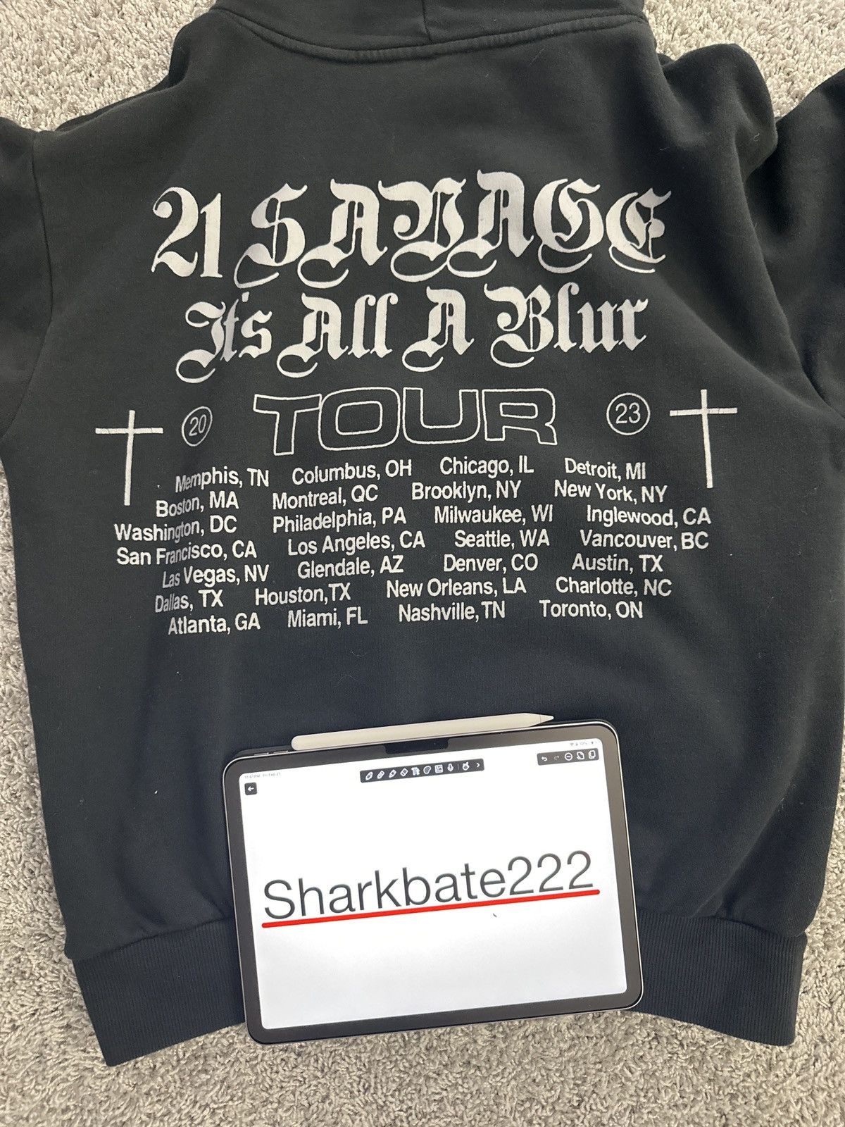 21 Savage 21 savage x Drake it’s all a blur tour dagger hoodie Size US M / EU 48-50 / 2 - 2 Thumbnail