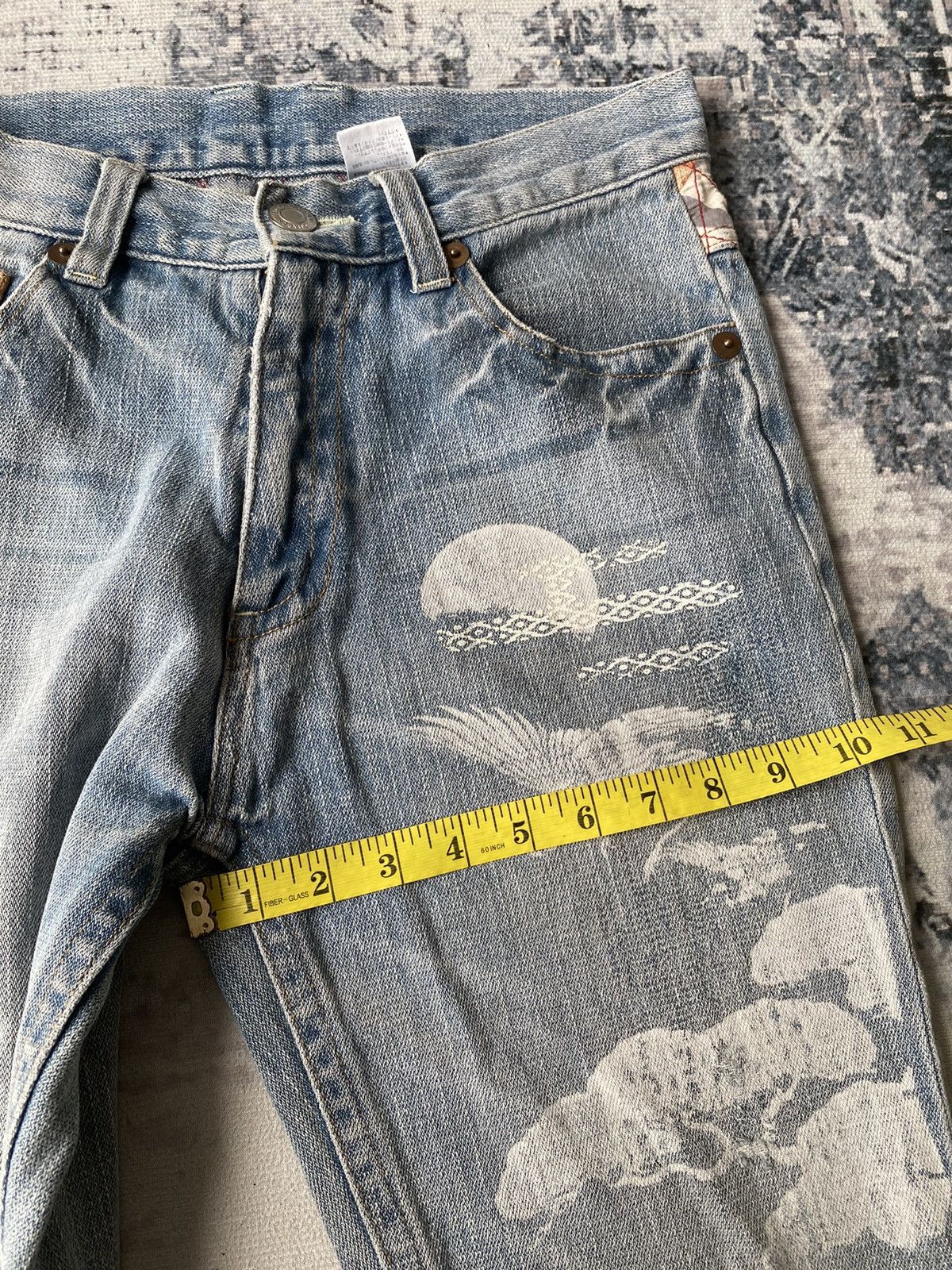 Ed Hardy × Japanese Brand × Vintage Japanese Art Motive Printed Jeans Size US 29 - 8 Thumbnail