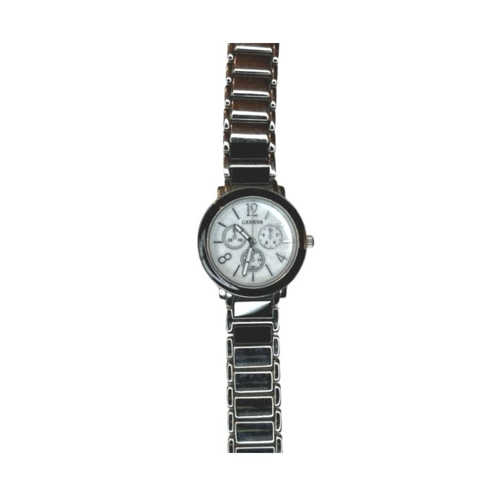 Geneva Geneva Stainless Steel Watch Silver Classic Minimalist Size ONE SIZE - 1 Thumbnail