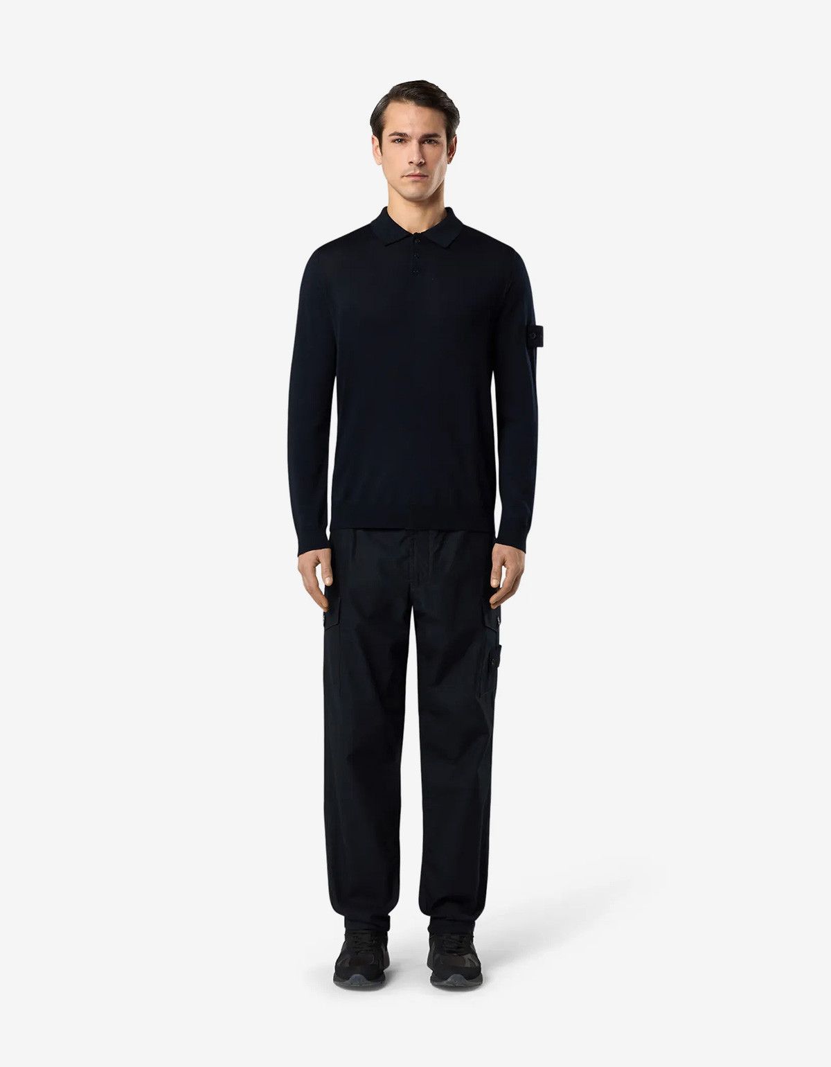 Stone Island Stone Island Ghost Blue Wool LS Polo Shirt Size US L / EU 52-54 / 3 - 2 Thumbnail