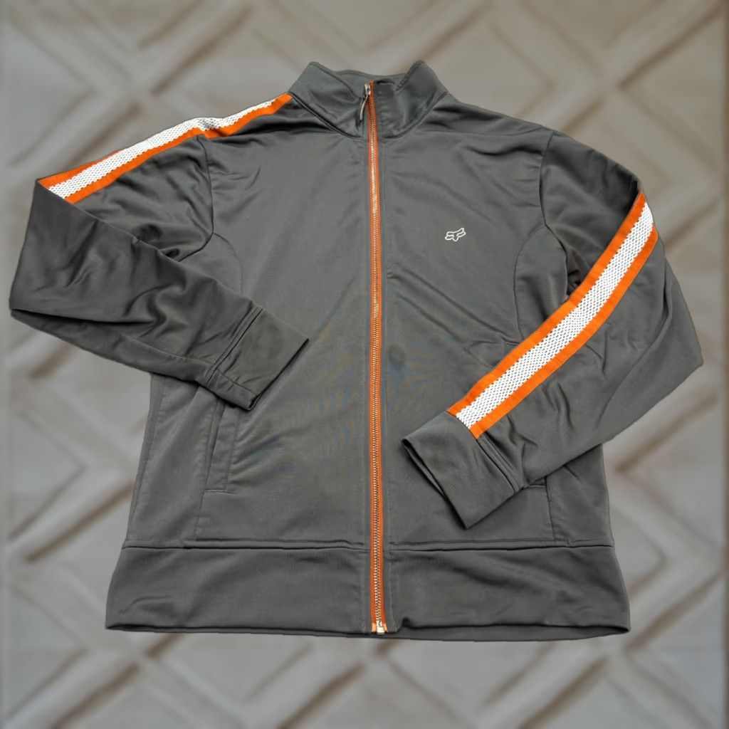 Fox Racing Fox Track Jacket Mens M Gray Orange Trim Full Zip Pockets Activewear Athleisure Sports Jackets Mens Size US M / EU 48-50 / 2 - 1 Thumbnail