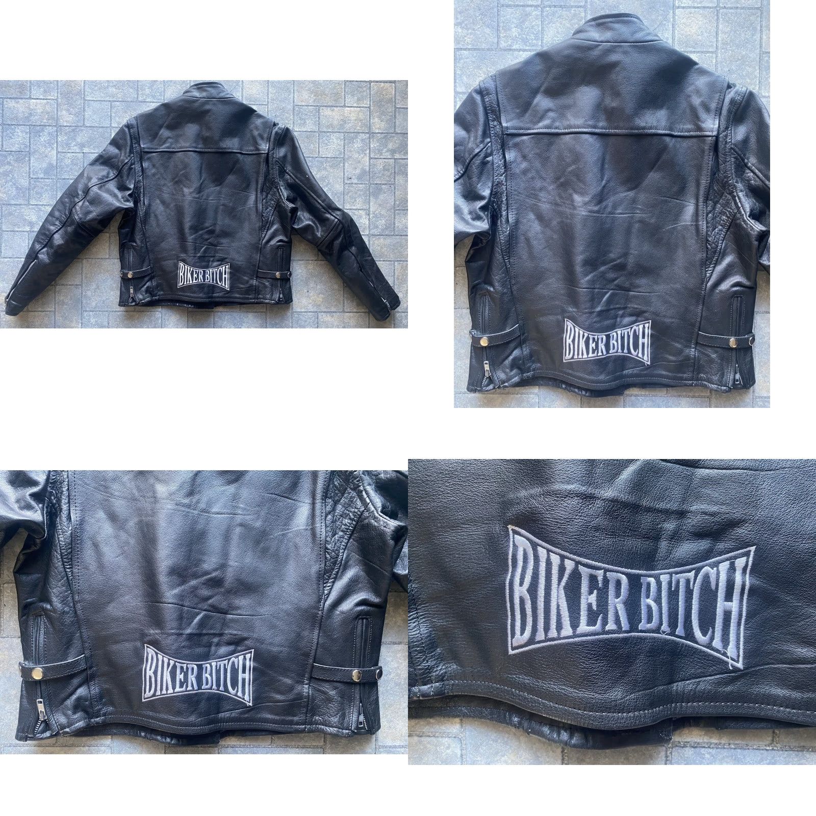 Vintage VINTAGE Biker Leather Motorcycle Jacket Coat Flaws Jamin Leather Women’s Size L Black Jacket Size L / US 10 / IT 46 - 10 Thumbnail