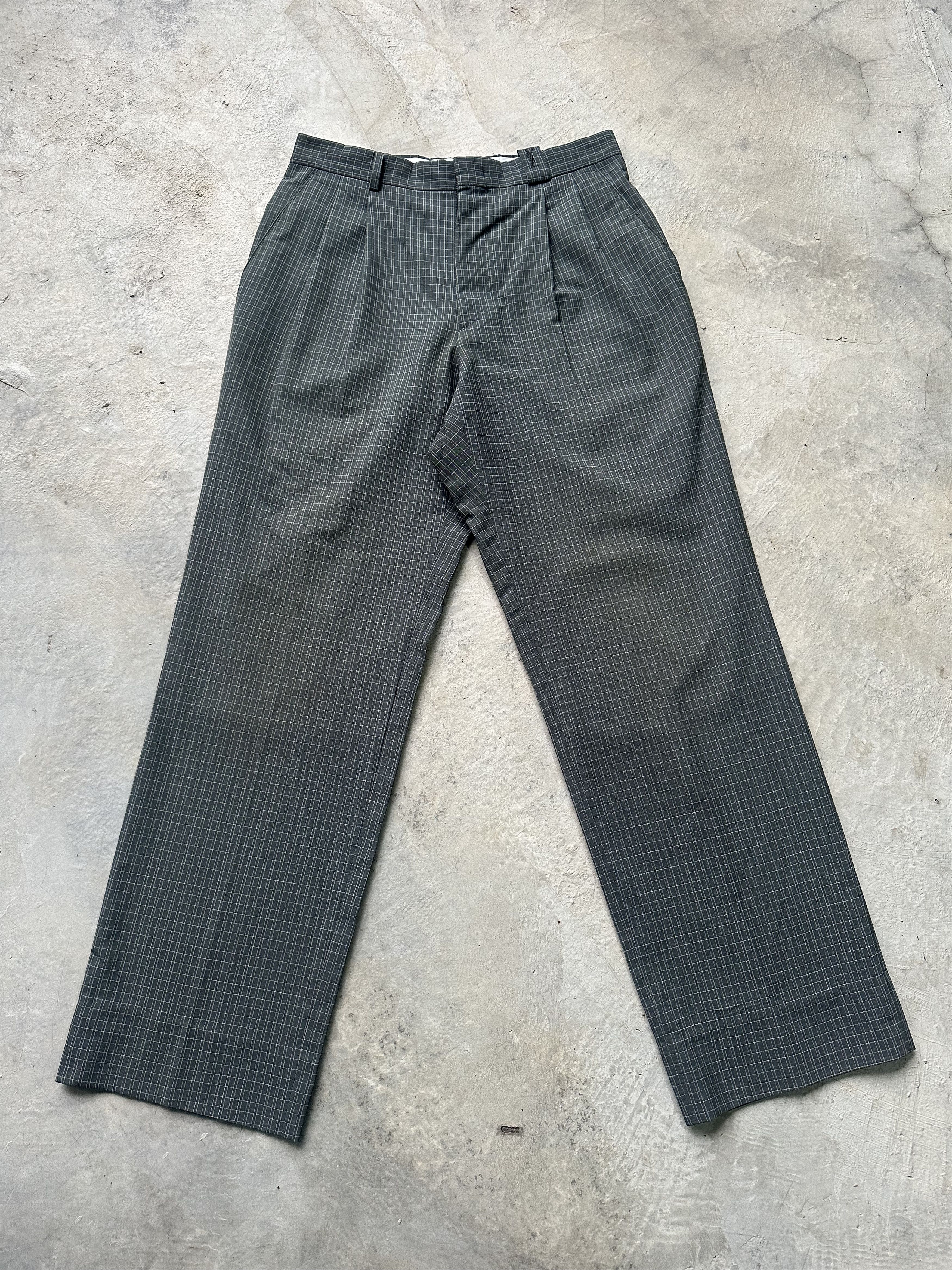 Yves Saint Laurent YvesSaintLaurent Pour Homme Green Tartan Plaid Trouser Pants Size US 28 / EU 44 - 1 Thumbnail