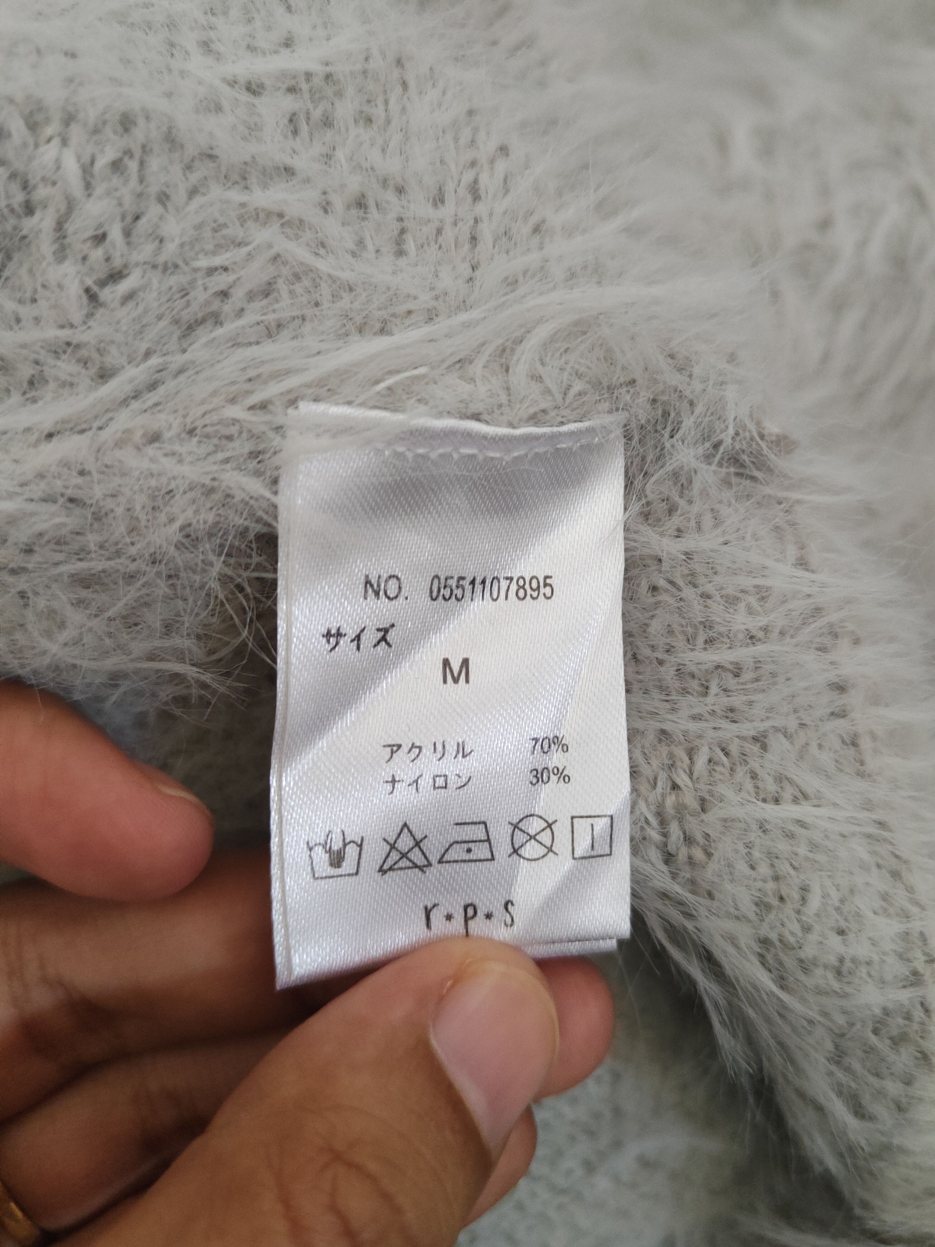 Japanese Brand DL r.p.s Gray Fur Mohair Knitwear #46-460 Size M / US 6-8 / IT 42-44 - 10 Thumbnail