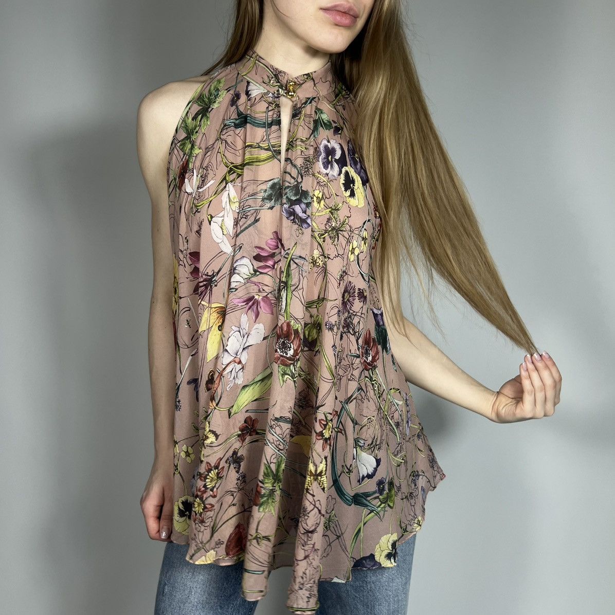 Gucci Vintage Y2K Gucci Silk Floral Style Blouses Shirt Luxury Size S / US 4 / IT 40 - 2 Thumbnail
