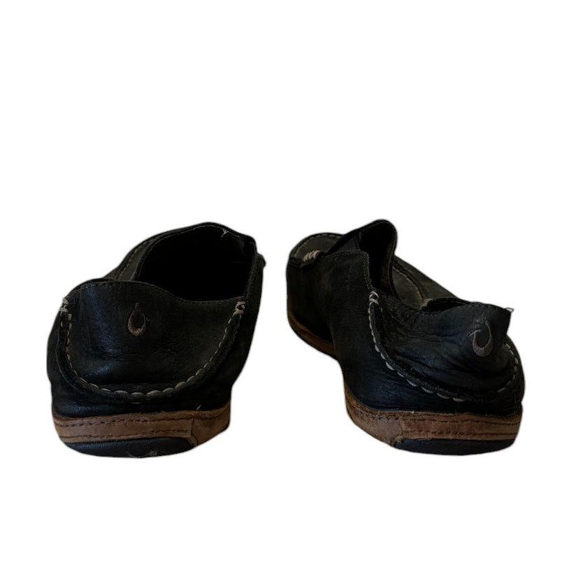 Olukai OluKai Shoes Men 10 Black Moloa Waxed Nubuck Leather Slip On Size US 10 / EU 43 - 4 Thumbnail