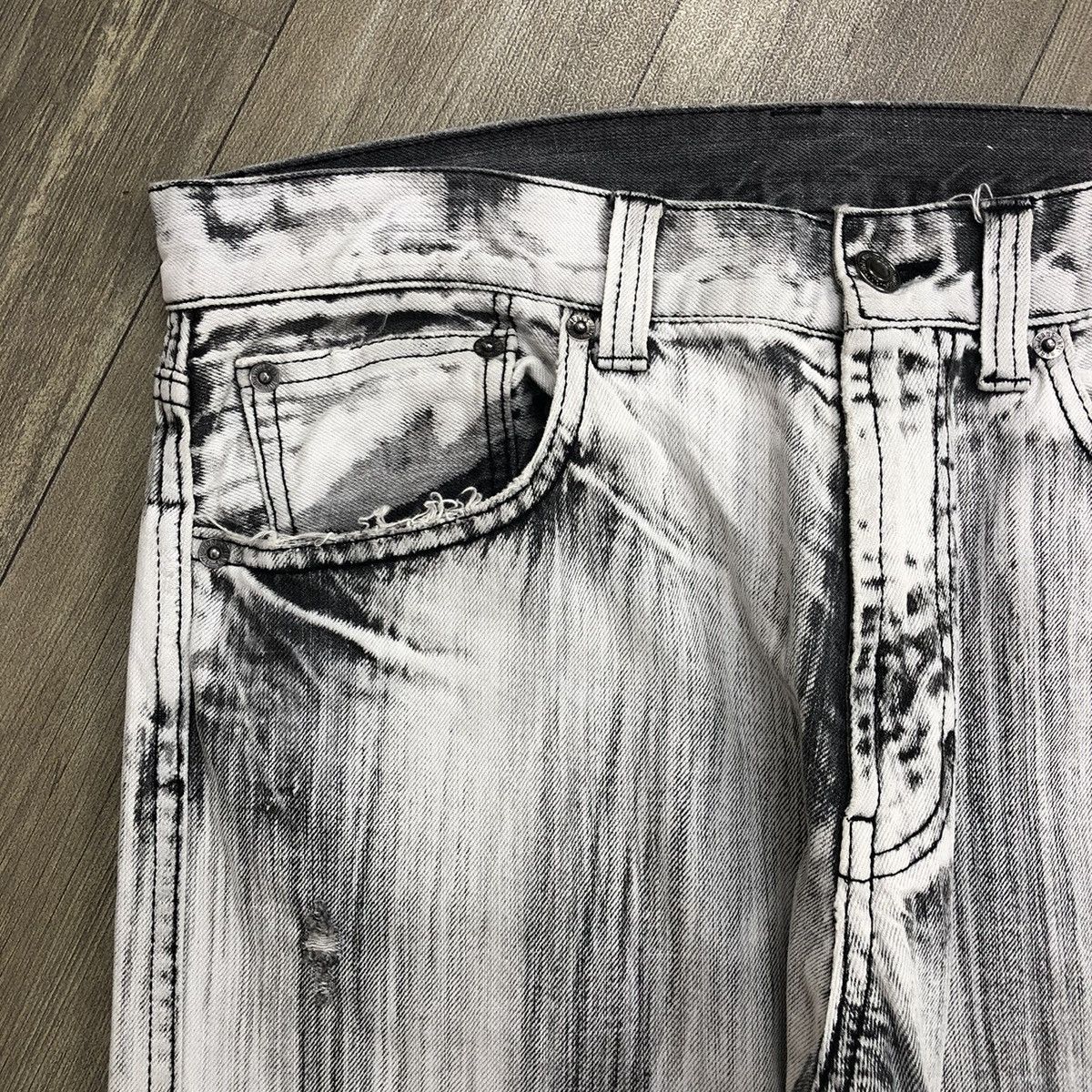 Tornado Mart 2000s Tornado Mart Style Bleached Punk Distressed Jeans Size US 34 / EU 50 - 6 Thumbnail