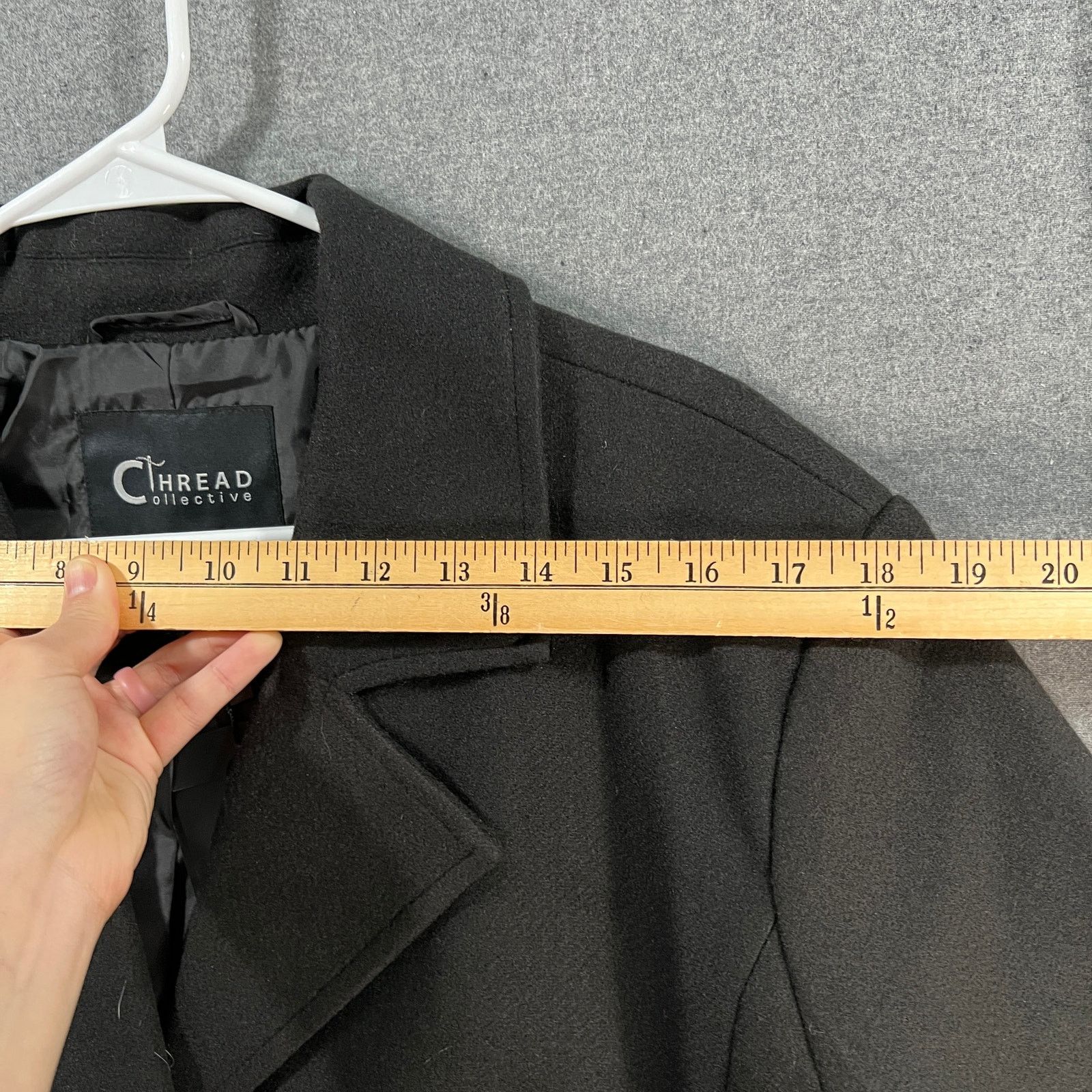 Other Thread Collective Faux Wool Notch Collar Long Coat Black Size XL / US 12-14 / IT 48-50 - 12 Thumbnail
