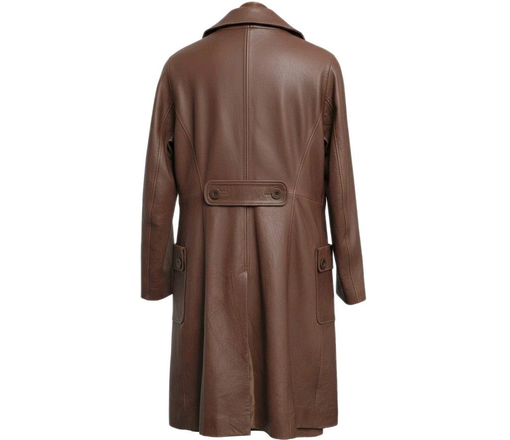Bebe bebe Women Brown Open Closure Genuine Soft Leather Overcoat Size M / US 6-8 / IT 42-44 - 2 Thumbnail