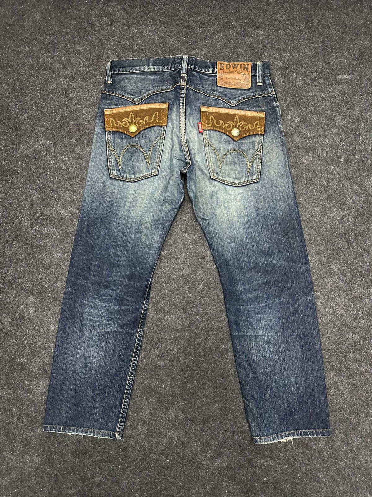 Edwin 90s Vintage Edwin XV 403 MudWash Distressed Denim 34x29 F27 Size US 34 / EU 50 - 2 Thumbnail