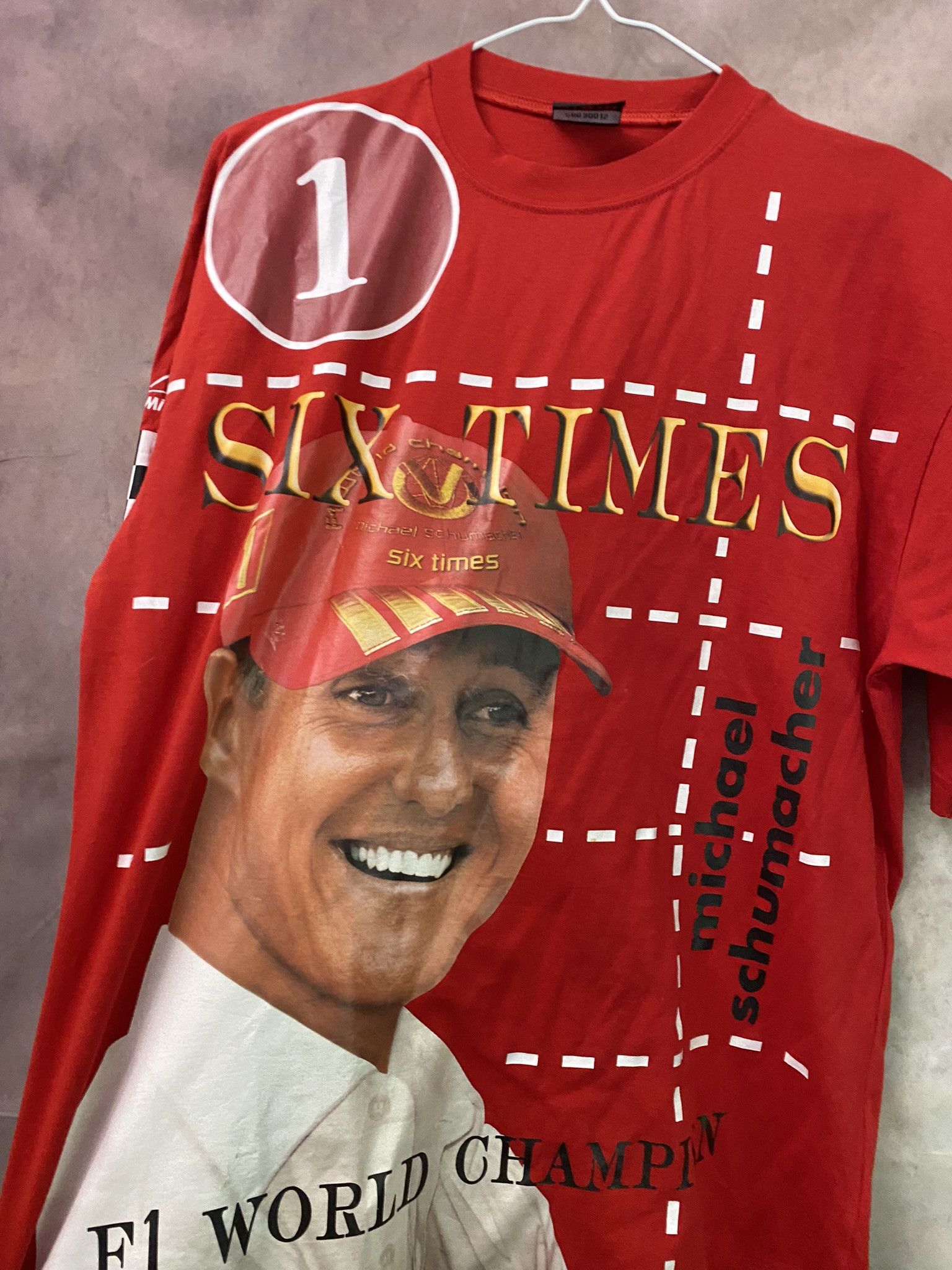 Designer × Vintage Michael Schumacher T-Shirt Red 1994-2003 F-1 Size US L / EU 52-54 / 3 - 2 Thumbnail