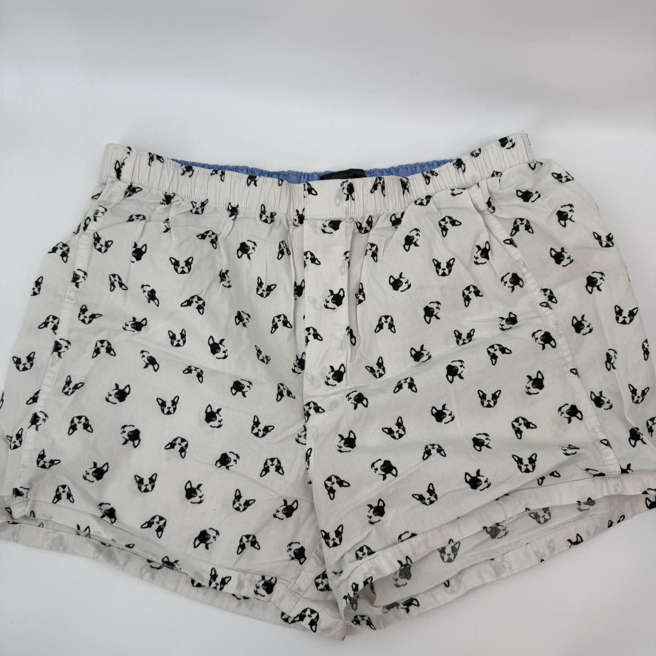 Banana Republic Banana Republic Cotton White Pug Print Shorts Medium Size ONE SIZE - 1 Thumbnail