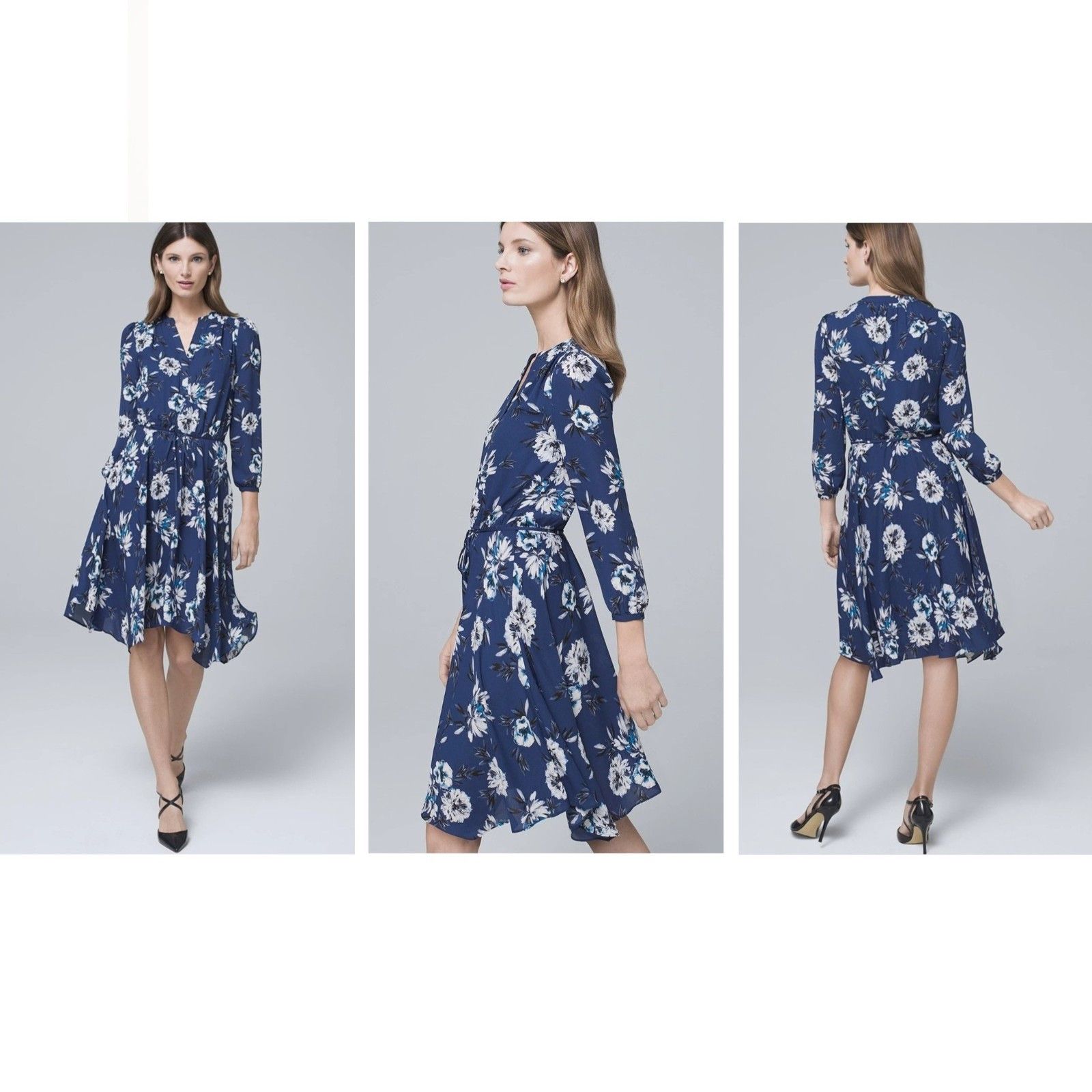 White House Black Market Floral Print Soft Blouson Dress in size US 8 Size M / US 6-8 / IT 42-44 - 1 Thumbnail