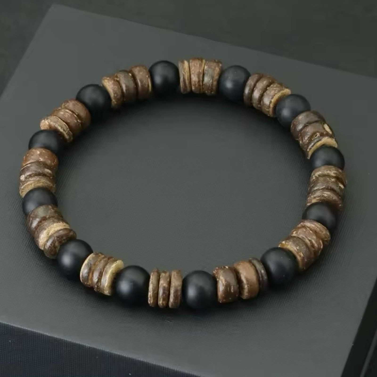 Other Natural Coconut Husk Bracelet For Men Handmade Onyx Volcanic Size ONE SIZE - 2 Thumbnail