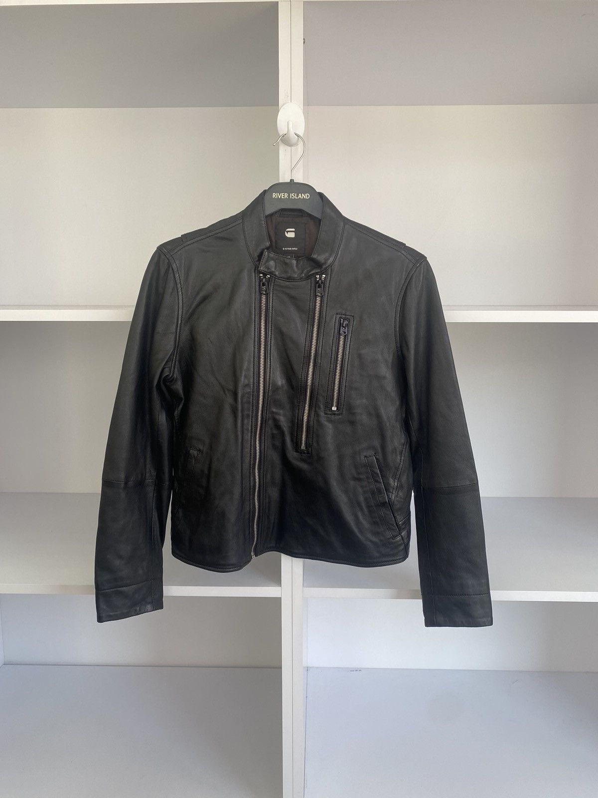 G-Star × Vintage Vintage G Star Raw Leather Hybrid Slim Biker wmns jacket Size M / US 6-8 / IT 42-44 - 1 Thumbnail