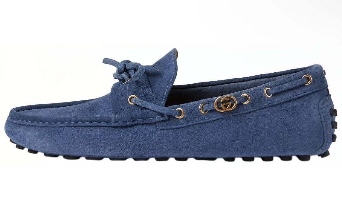 Gucci Gucci Interlocking G Driving Loafer Moccasin Leather Suede Size US 12 / EU 45 - 1 Thumbnail