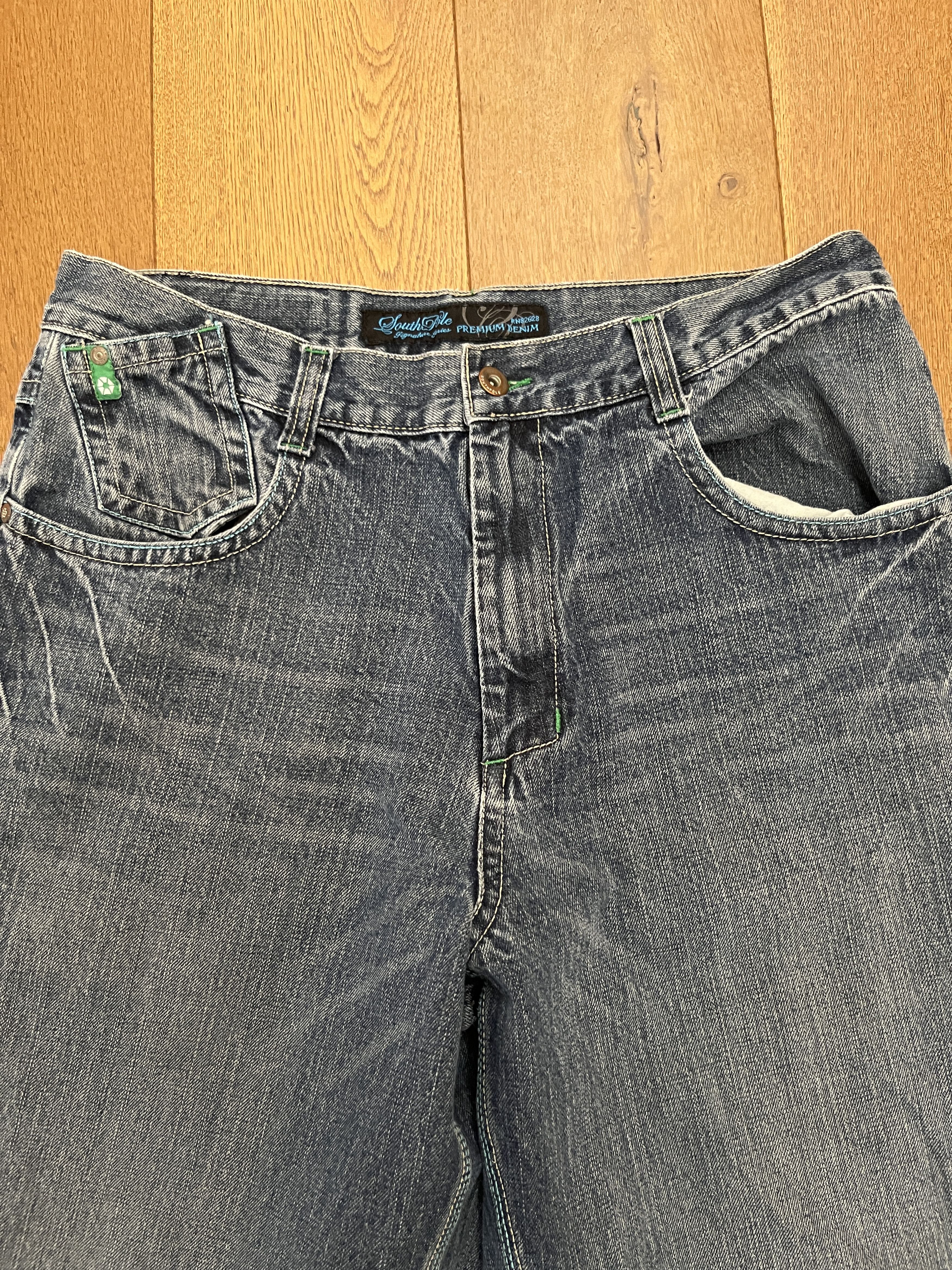 Southpole Vintage Y2K Southpole Signature Series Teal Stitch Jeans 34 Size US 34 / EU 50 - 2 Thumbnail