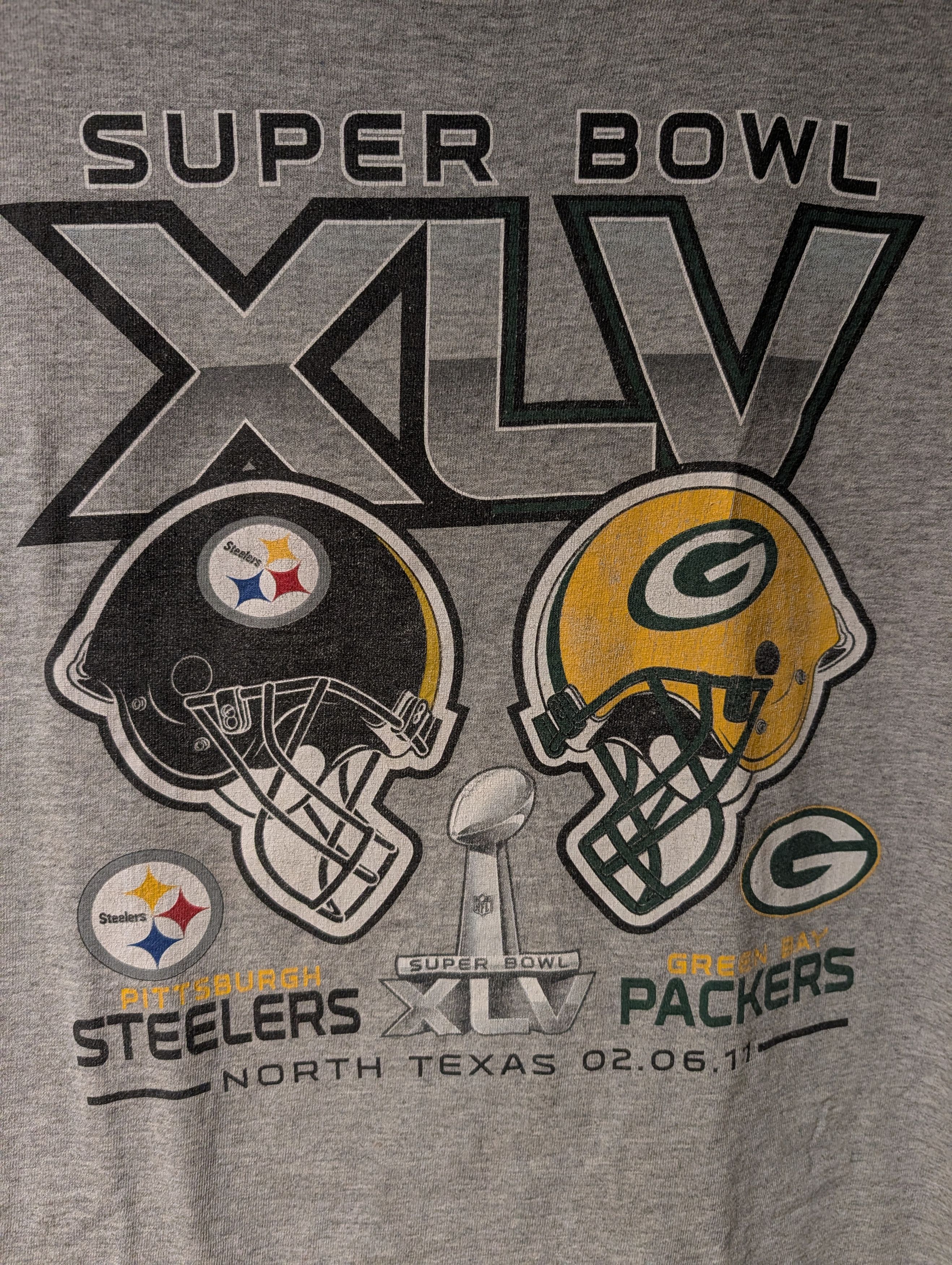 NFL Super Bowl XLV T-Shirt 2011 Steelers Green Bay Packers Size US L / EU 52-54 / 3 - 2 Thumbnail