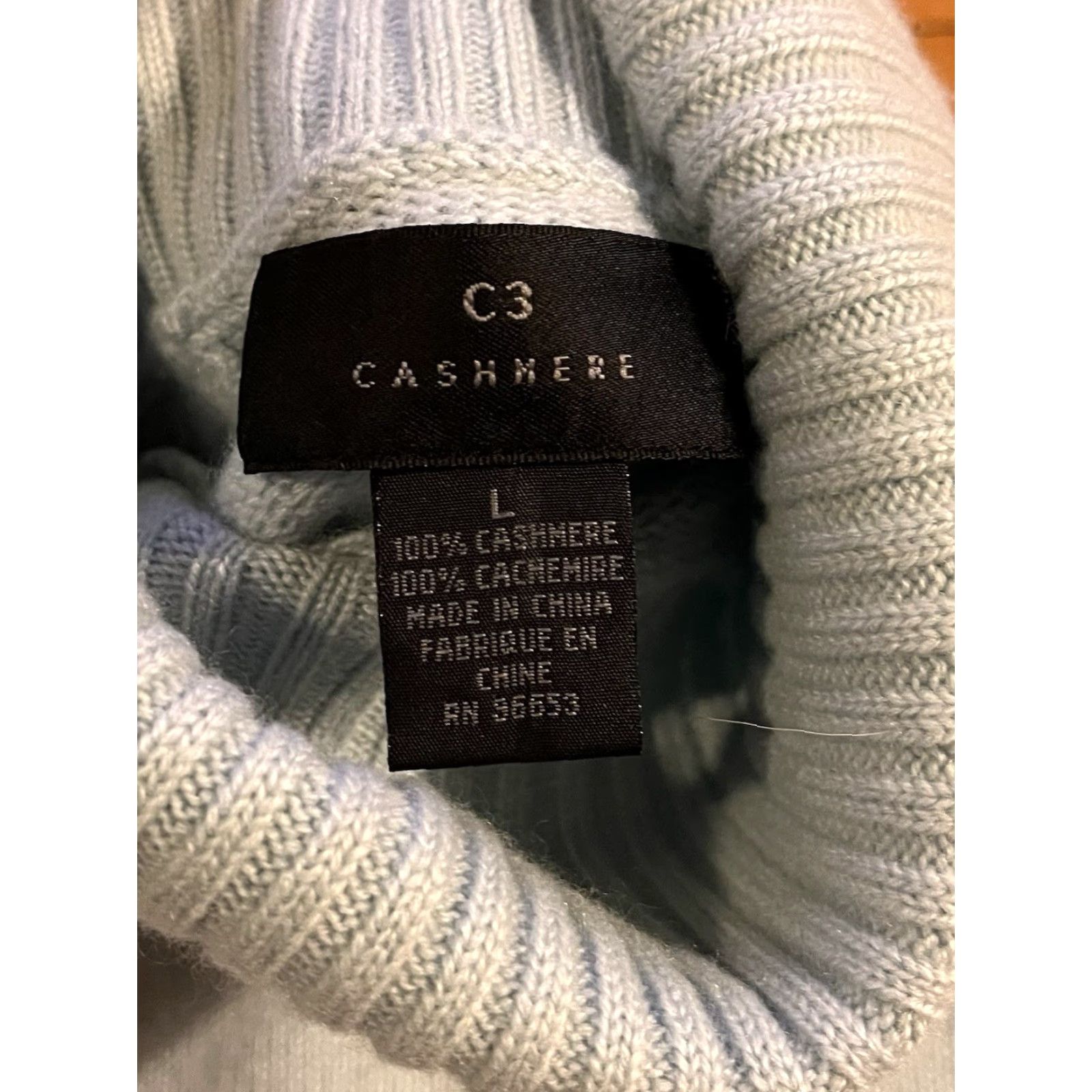 Vintage C3 100% Cashmere Turtleneck Sweater Women’s Large Blue Shirt Womens L Pullover Knitting Classic, Designer, Outdoor Vintage: No Size L / US 10 / IT 46 - 4 Thumbnail