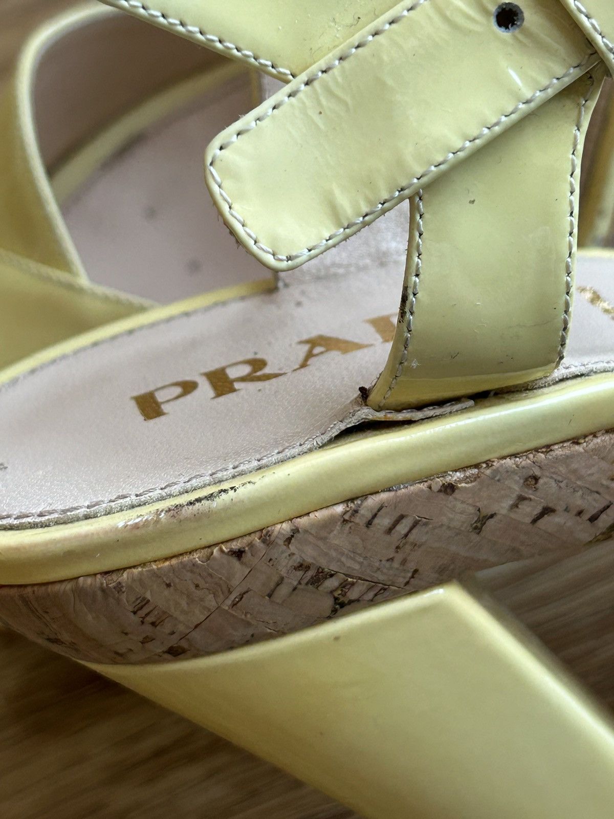 Prada Prada leather ankle strap cork high heels sandal size 39,5 Size US 9.5 / IT 39.5 - 20 Thumbnail