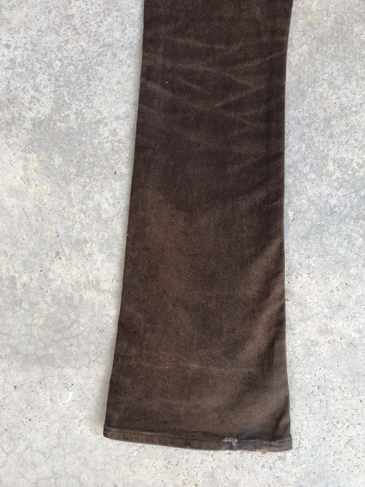 If Six Was Nine Vintage Lee Flared Jeans Distressed Leather Cowhide Size US 29 - 11 Thumbnail